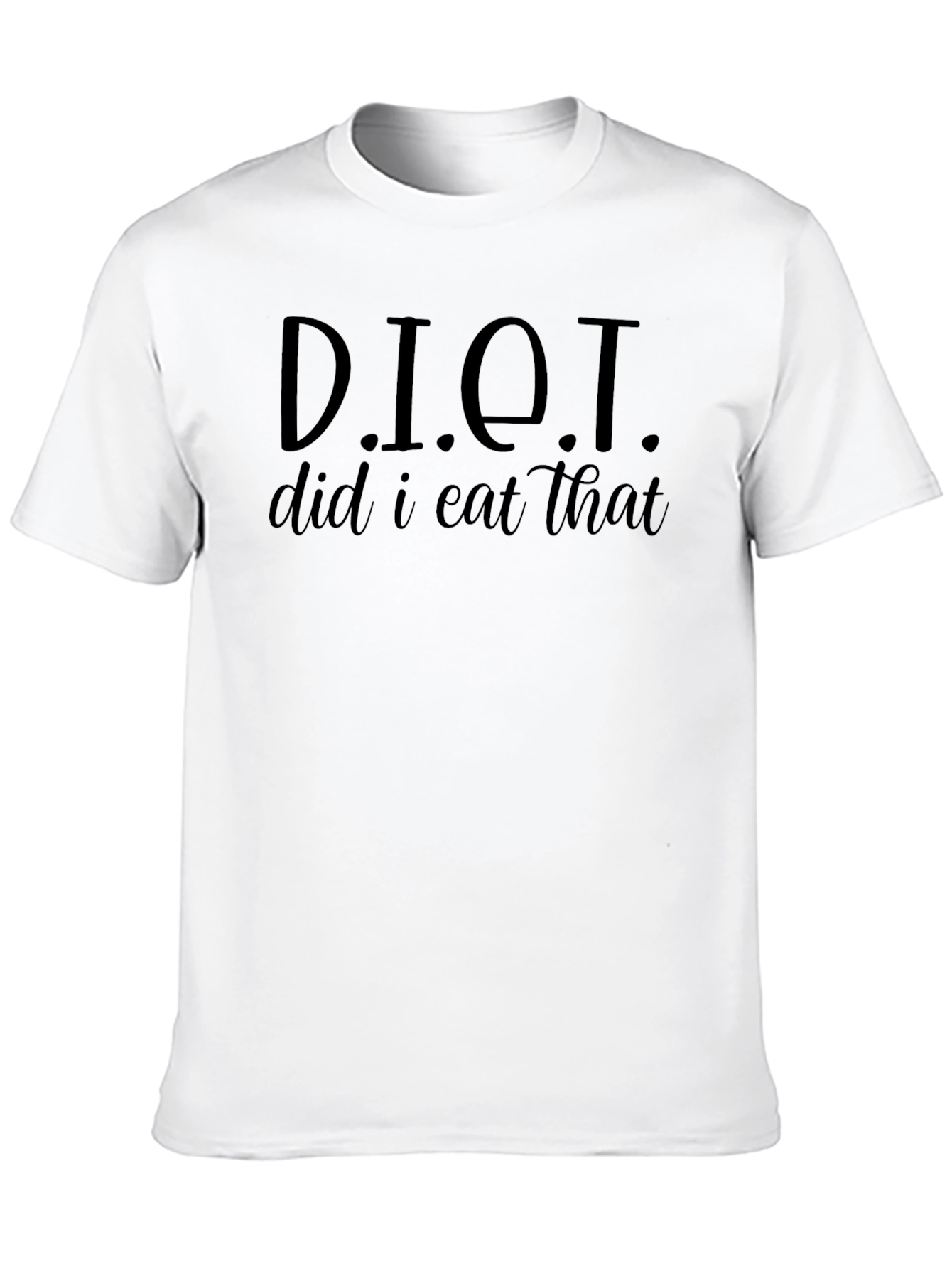Black DIET Did I Eat That? Funny Graphic T-Shirt view 10