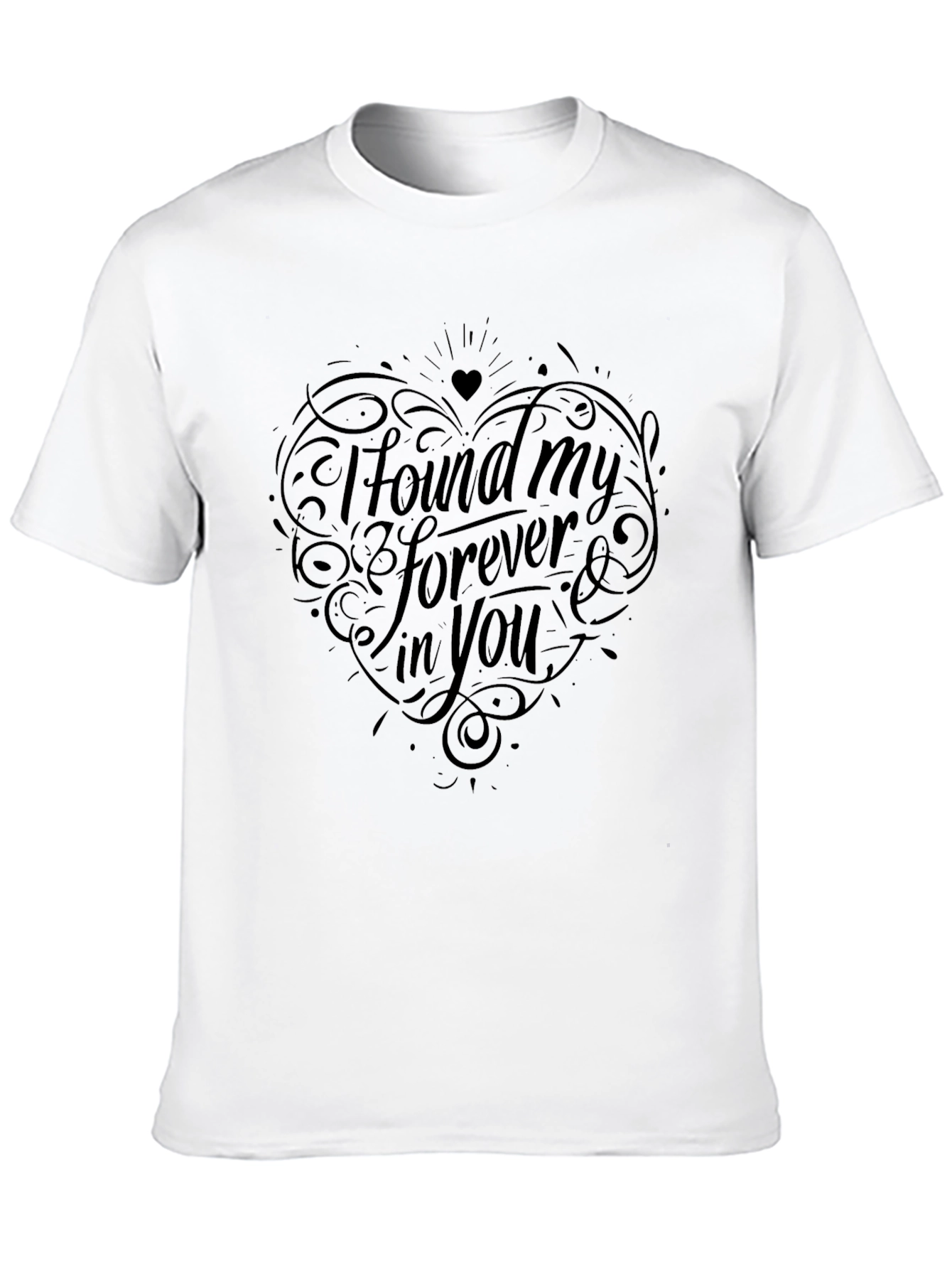 Black Forever In You Graphic Tee - Romantic Black T-Shirt view 10