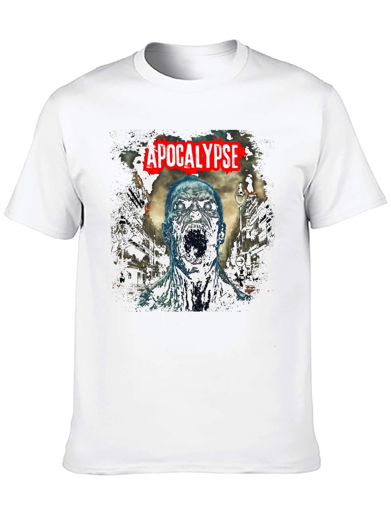 Black Apocalypse Zombie Graphic T-Shirt - Black Cotton Tee view 10