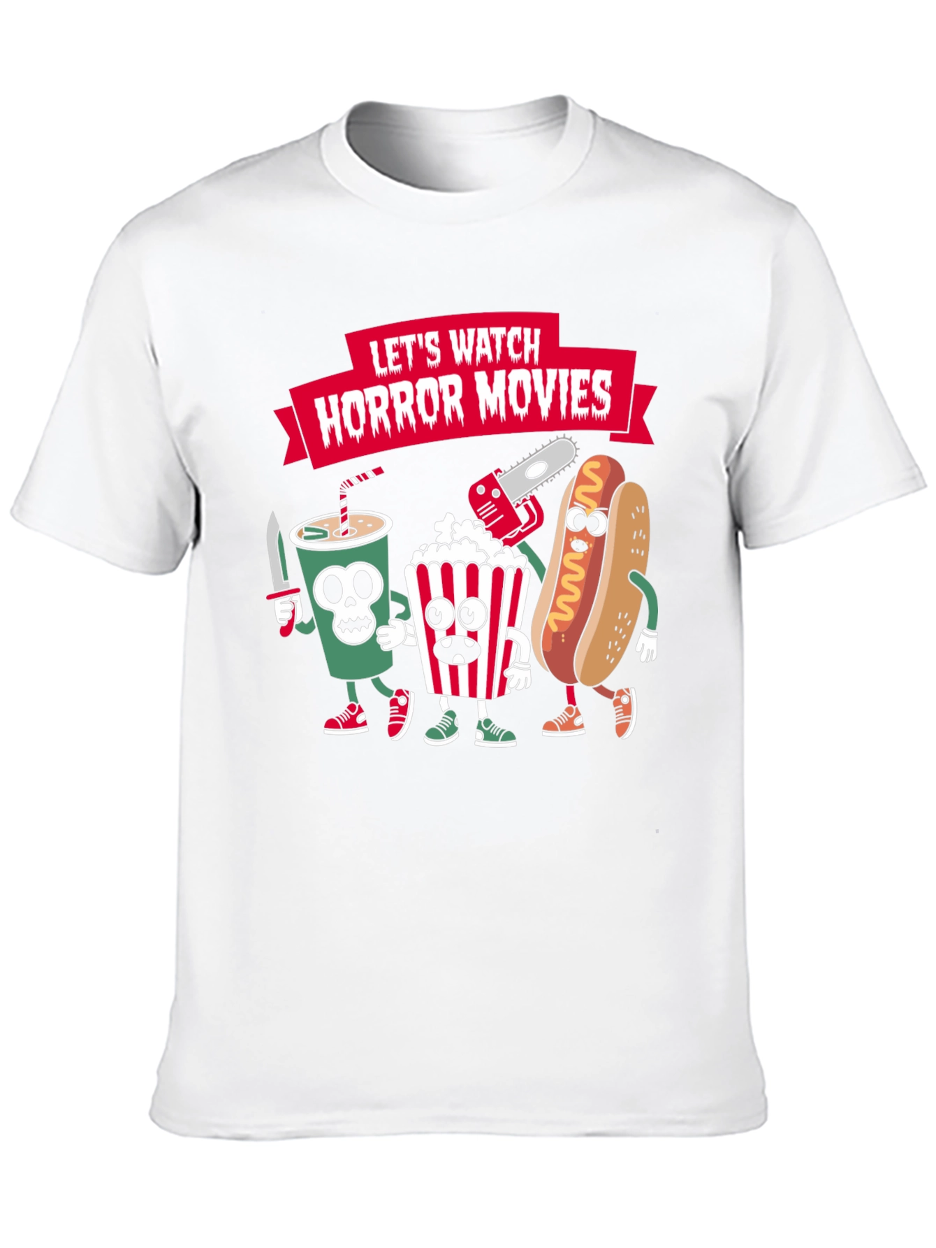 Black Horror Movie Night T-Shirt view 10