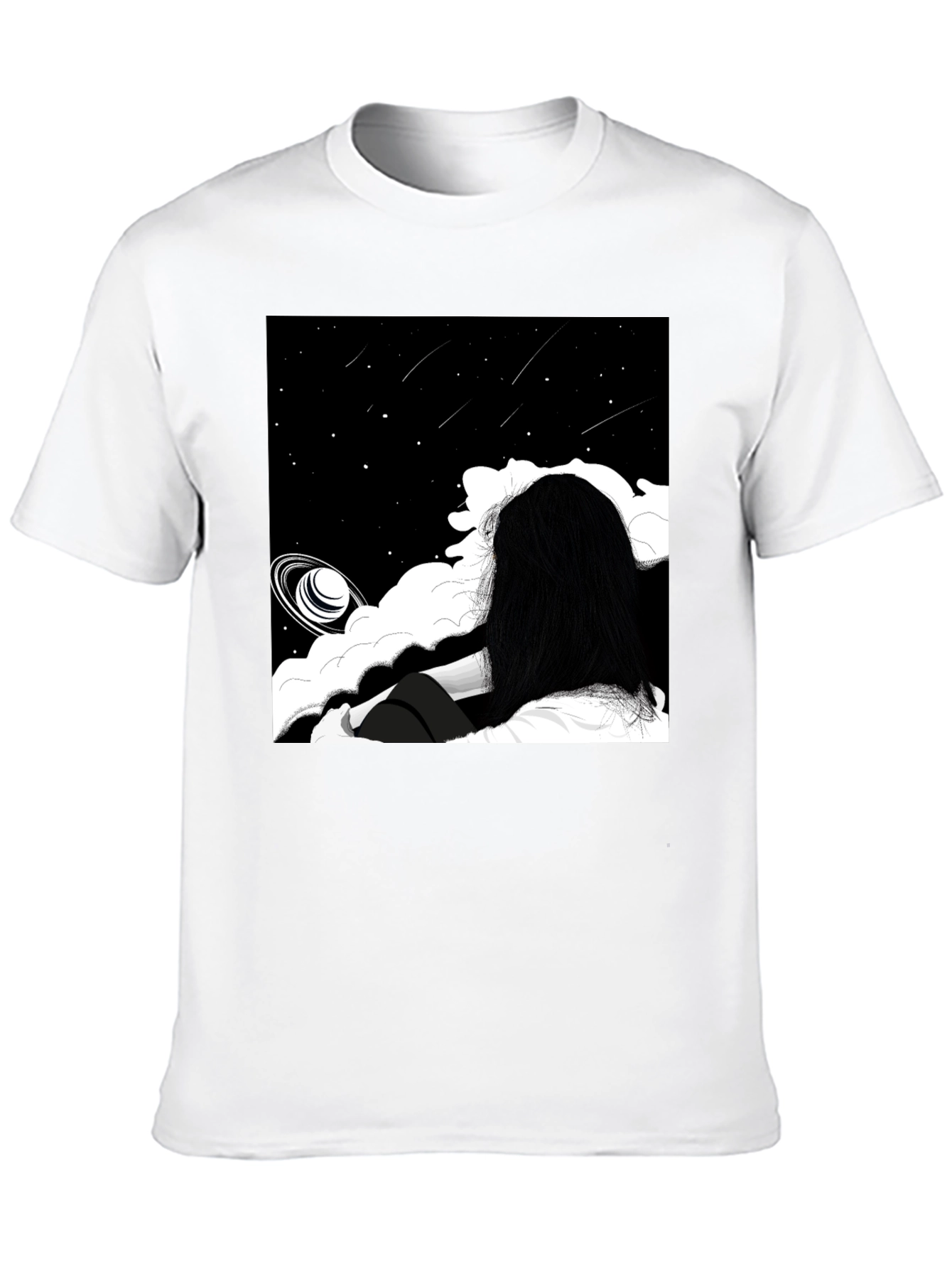Black Cosmic Dreamscape T-Shirt view 10