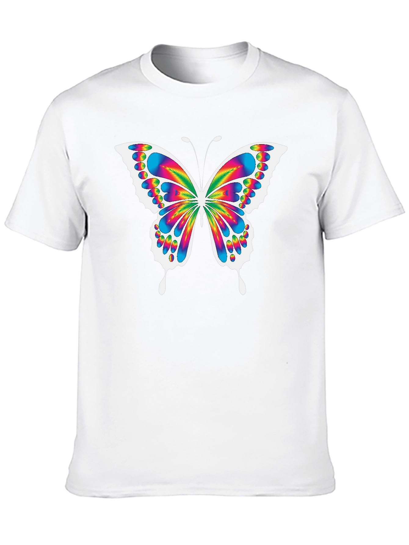 Black Rainbow Butterfly Graphic Black T-Shirt view 10