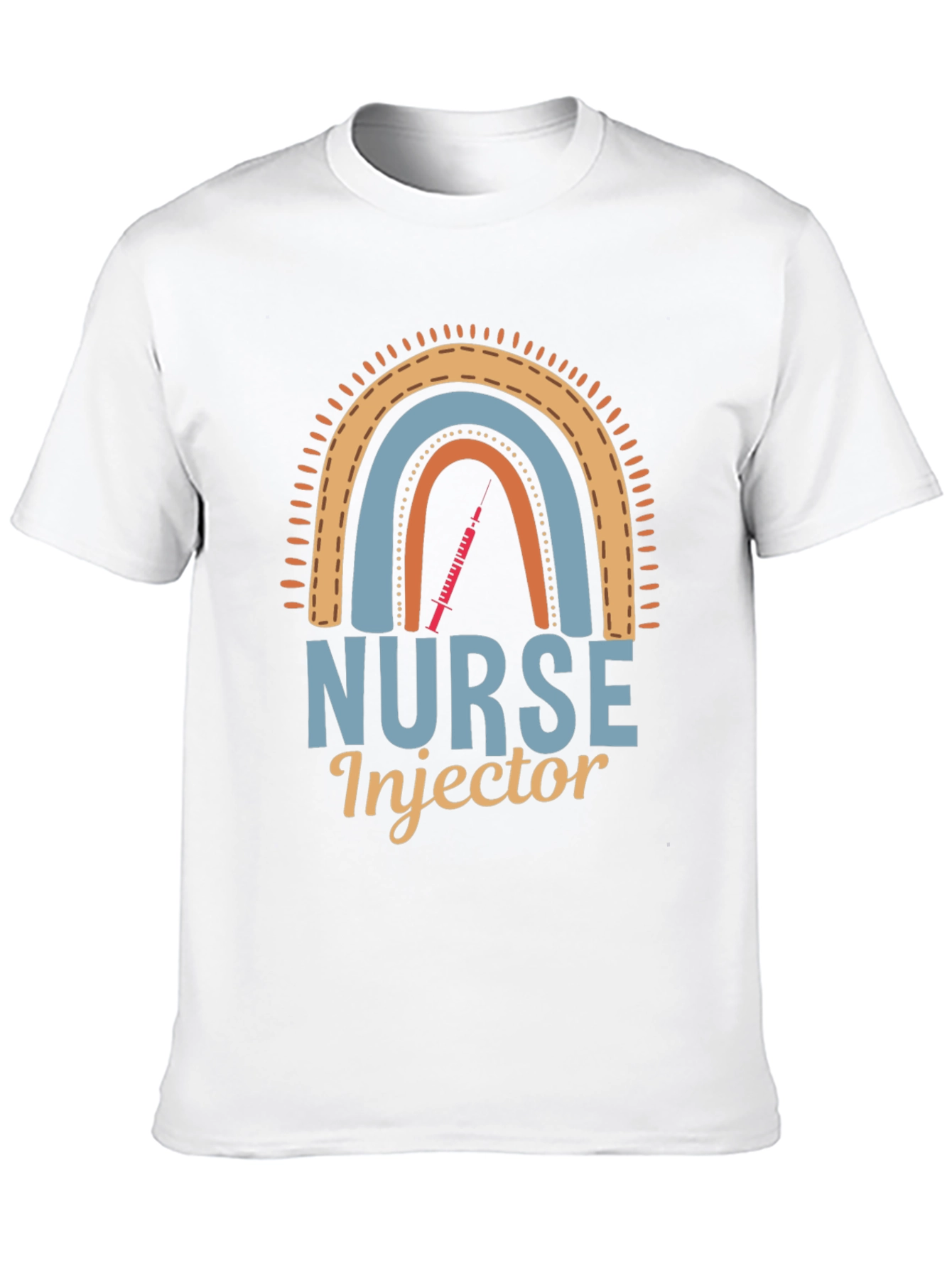 Black Nurse Injector Rainbow Graphic Tee view 10