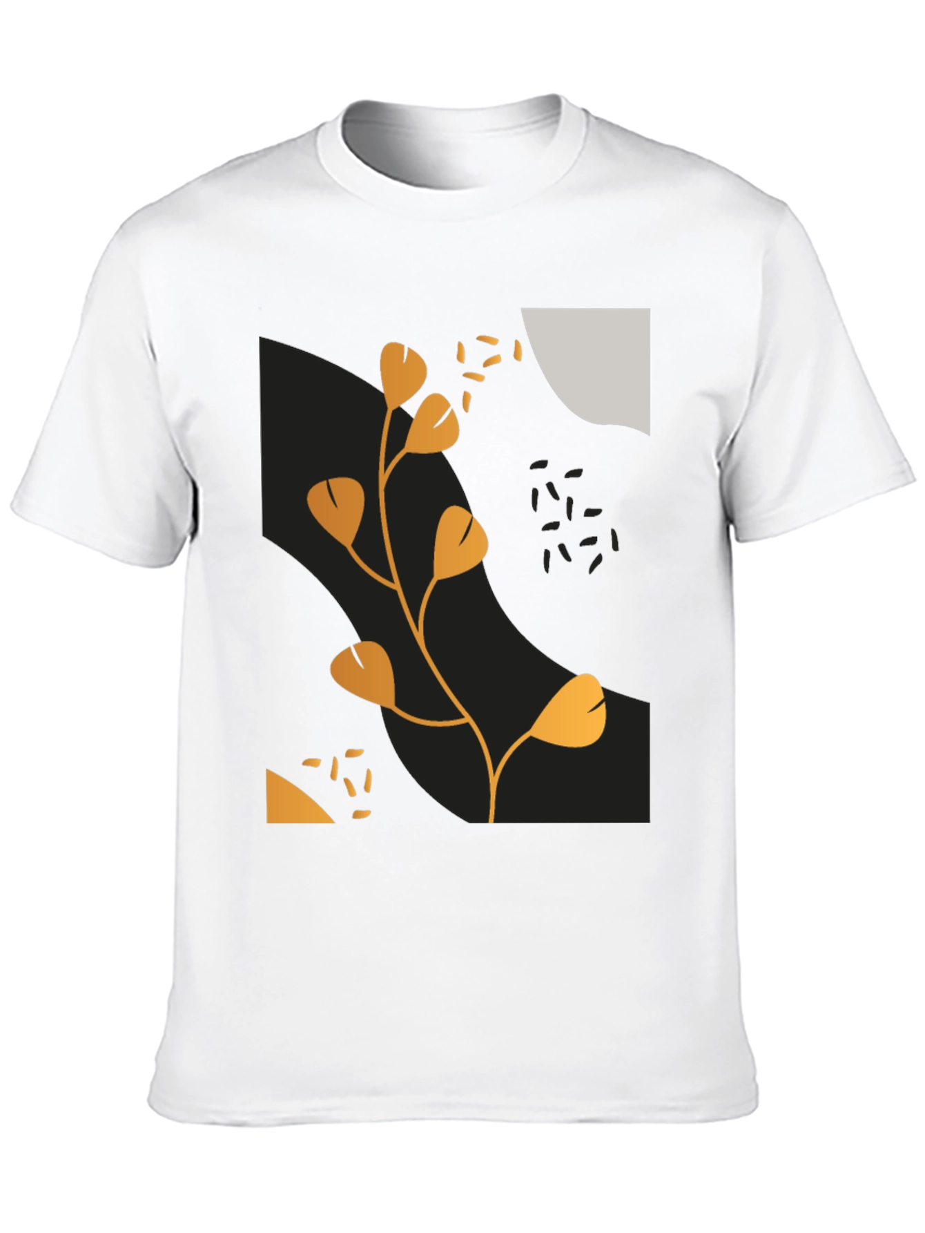 Black Modern Abstract Graphic Print Black T-Shirt view 10