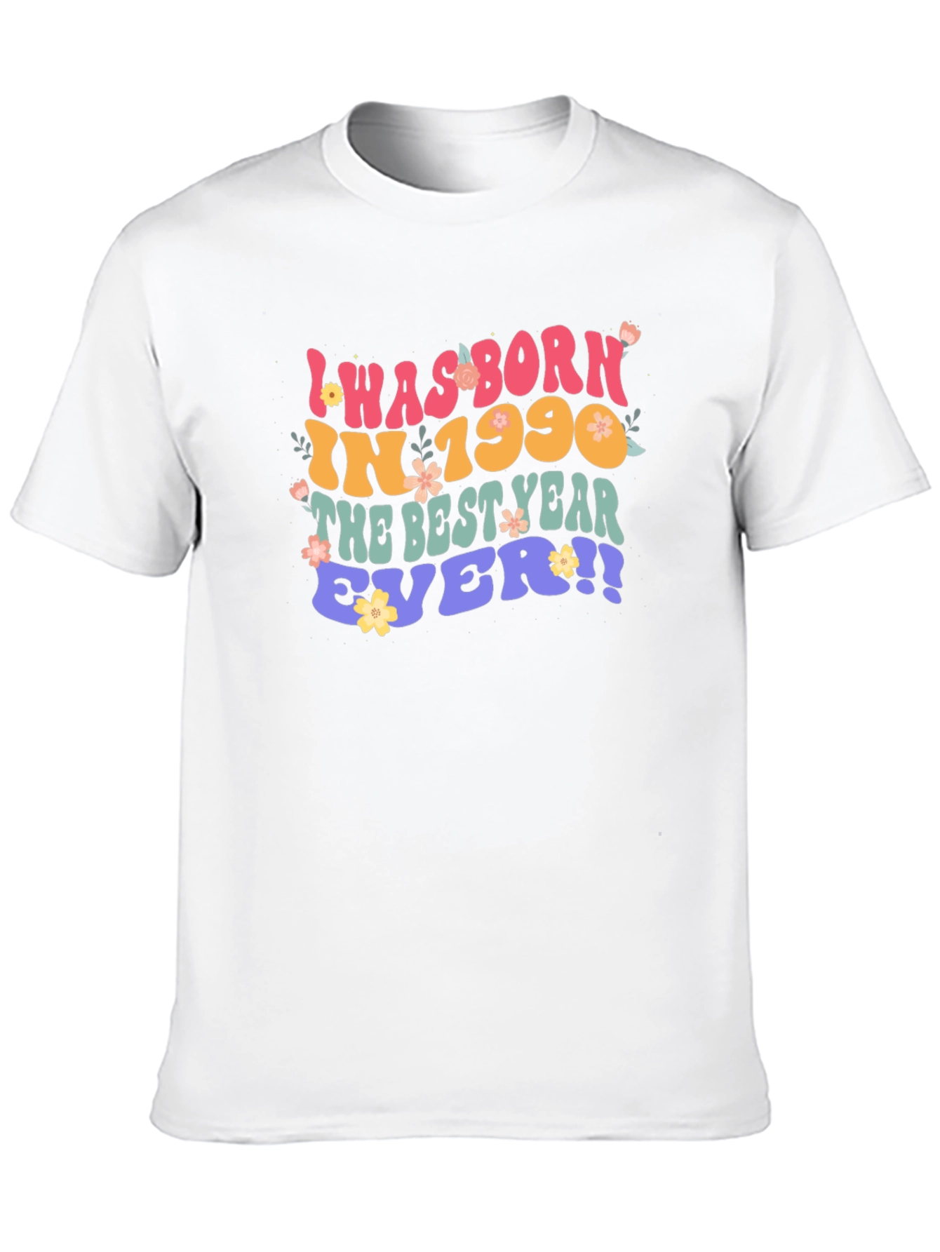 Black Born in 1990 Retro Style Graphic T-Shirt view 10