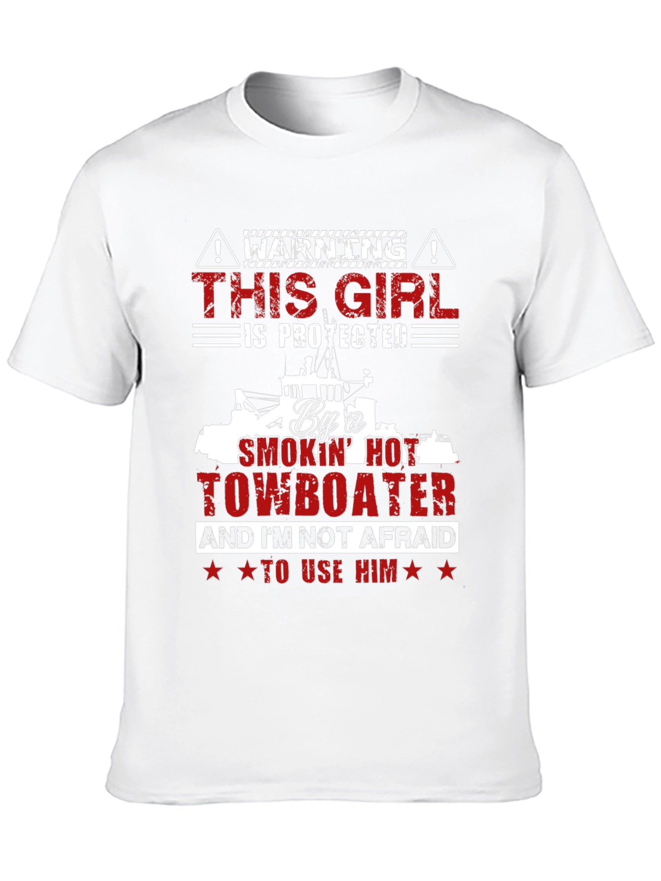Black Protected by a Smokin' Hot Towboater T-Shirt view 10
