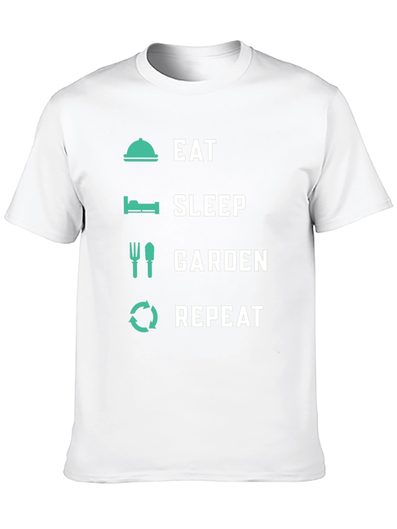 Black Eat Sleep Garden Repeat - Novelty Graphic T-Shirt view 10