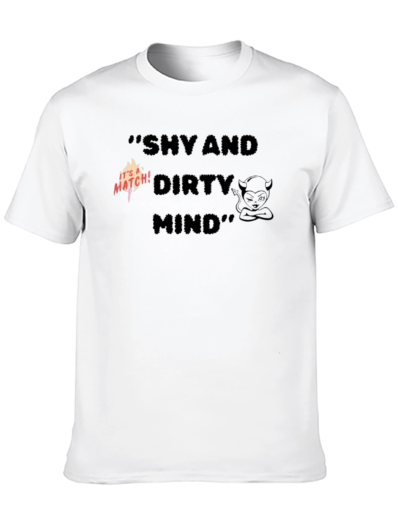 Black Shy & Dirty Mind Graphic Tee - Black Cotton T-Shirt view 10