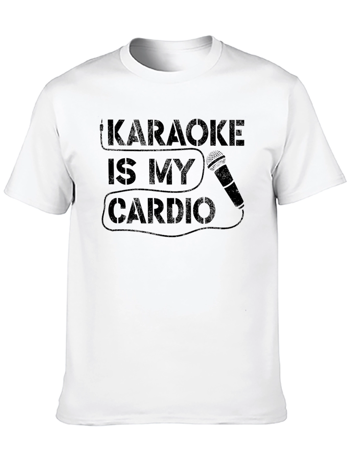 Black Karaoke is My Cardio Graphic Tee - Funny Workout Shirt view 10