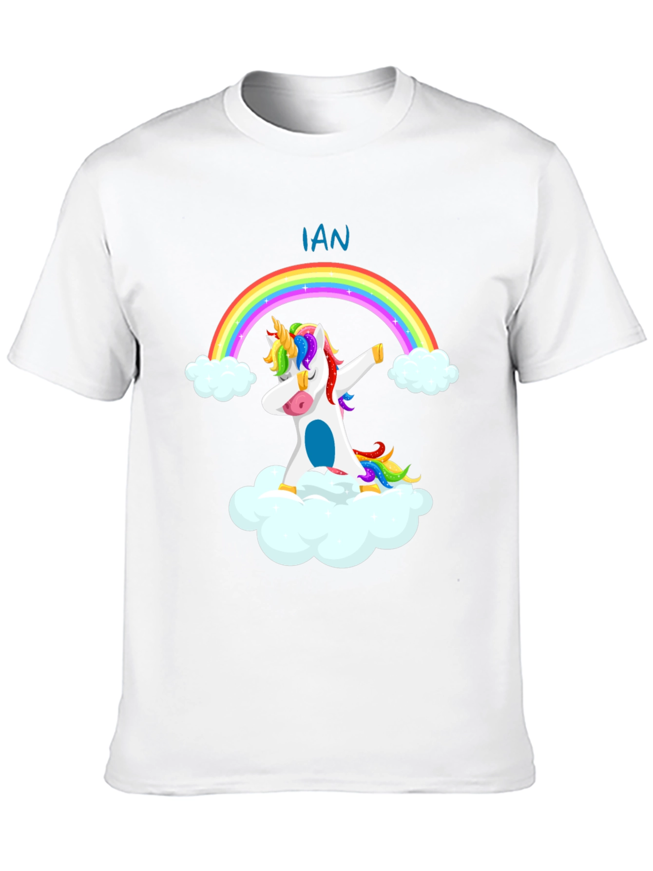 Black Unicorn Rainbow Dabbing T-Shirt - Personalized Ian view 10