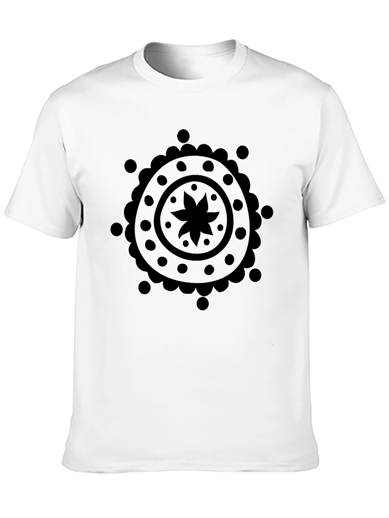 Black Mandala Graphic Print Men's T-Shirt - 10