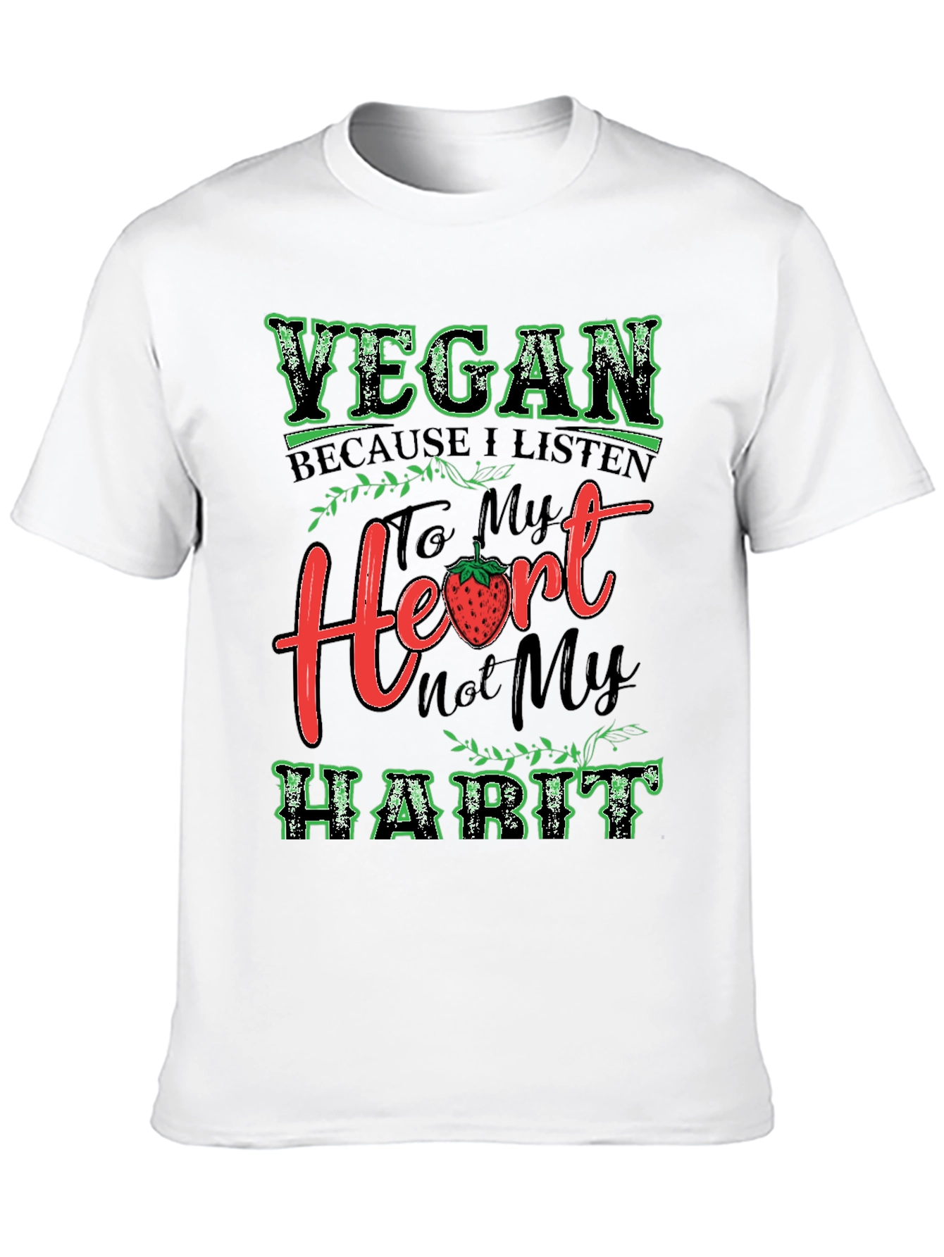 Black Vegan Heart Habit T-Shirt view 10