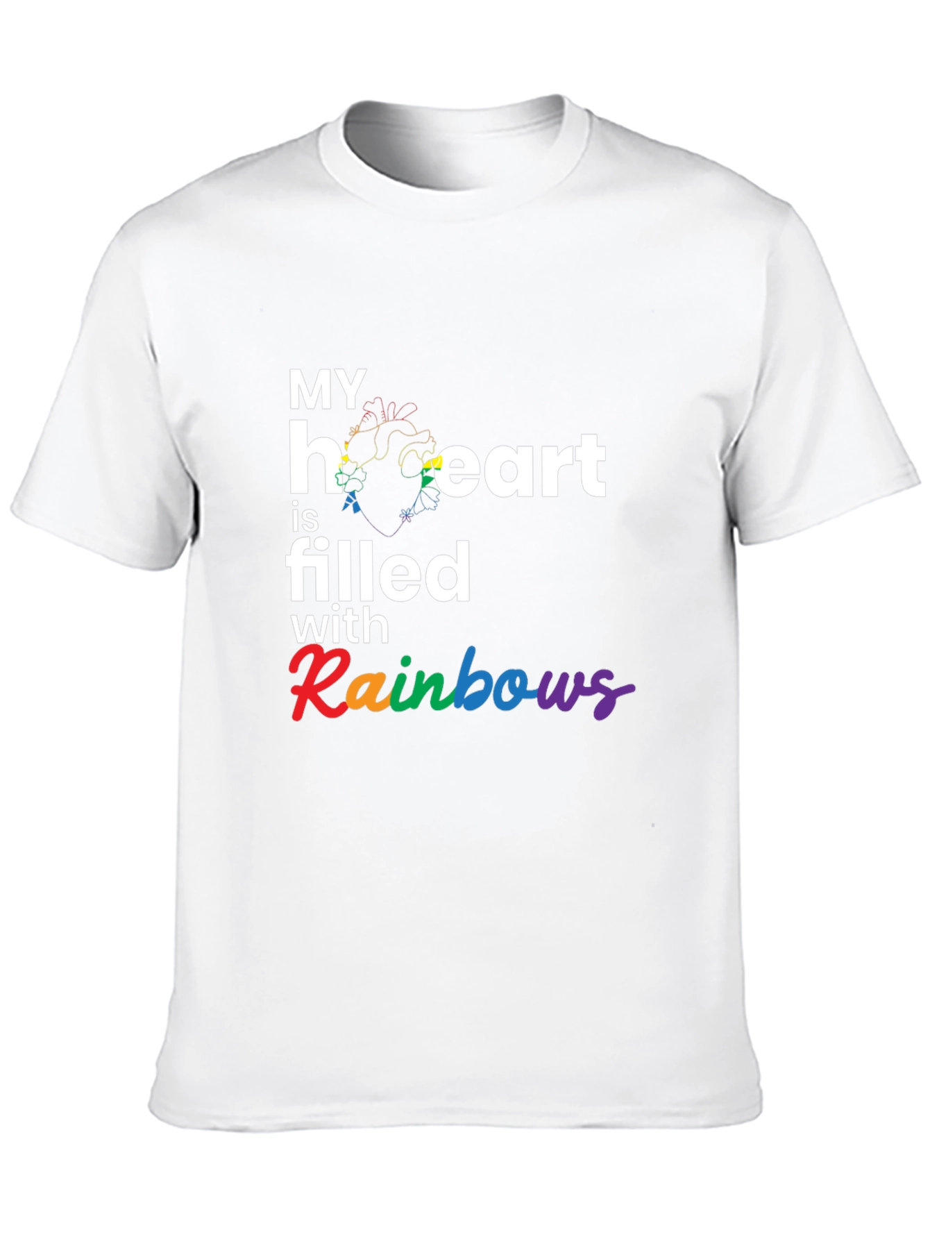Black Rainbow Heart Filled T-Shirt view 10