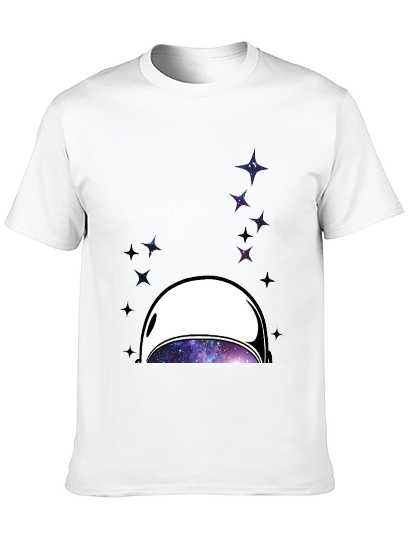 Black Astronaut Helmet Graphic T-Shirt - Space Galaxy Design view 10