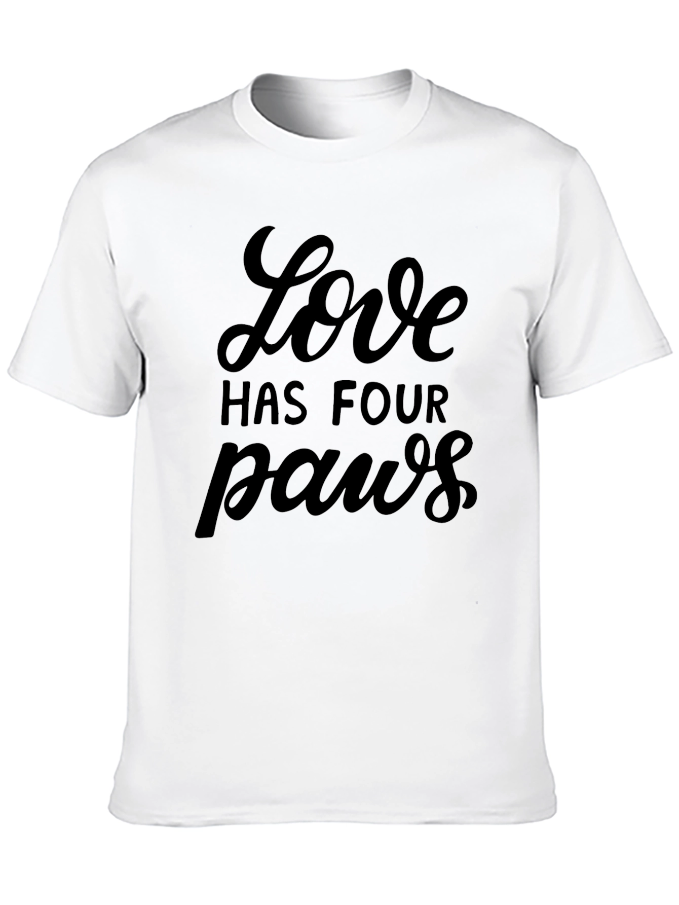 Black Love Has Four Paws Black Crew Neck T-Shirt view 10