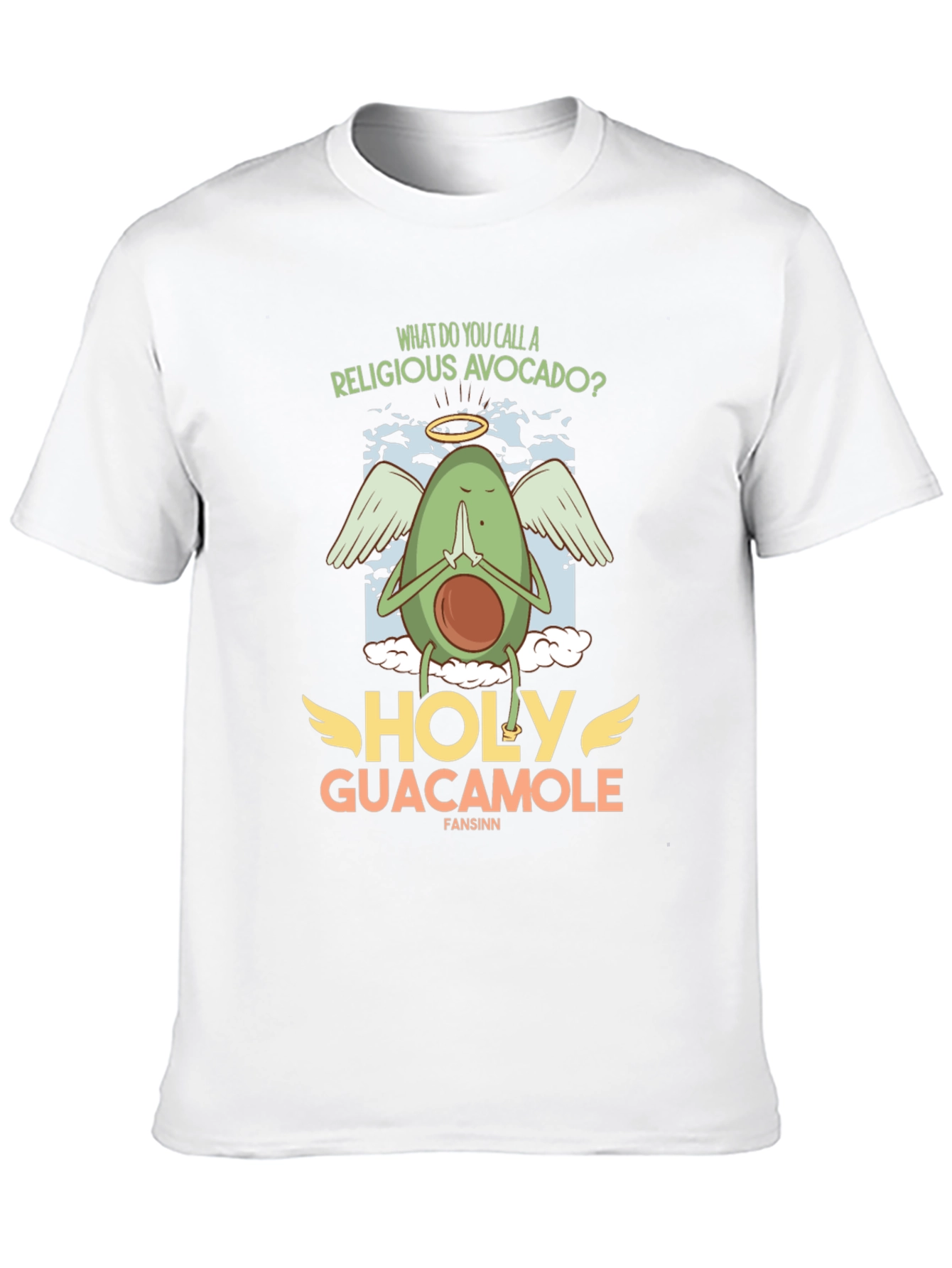 Black Holy Guacamole T-Shirt - Religious Avocado Pun Tee view 10