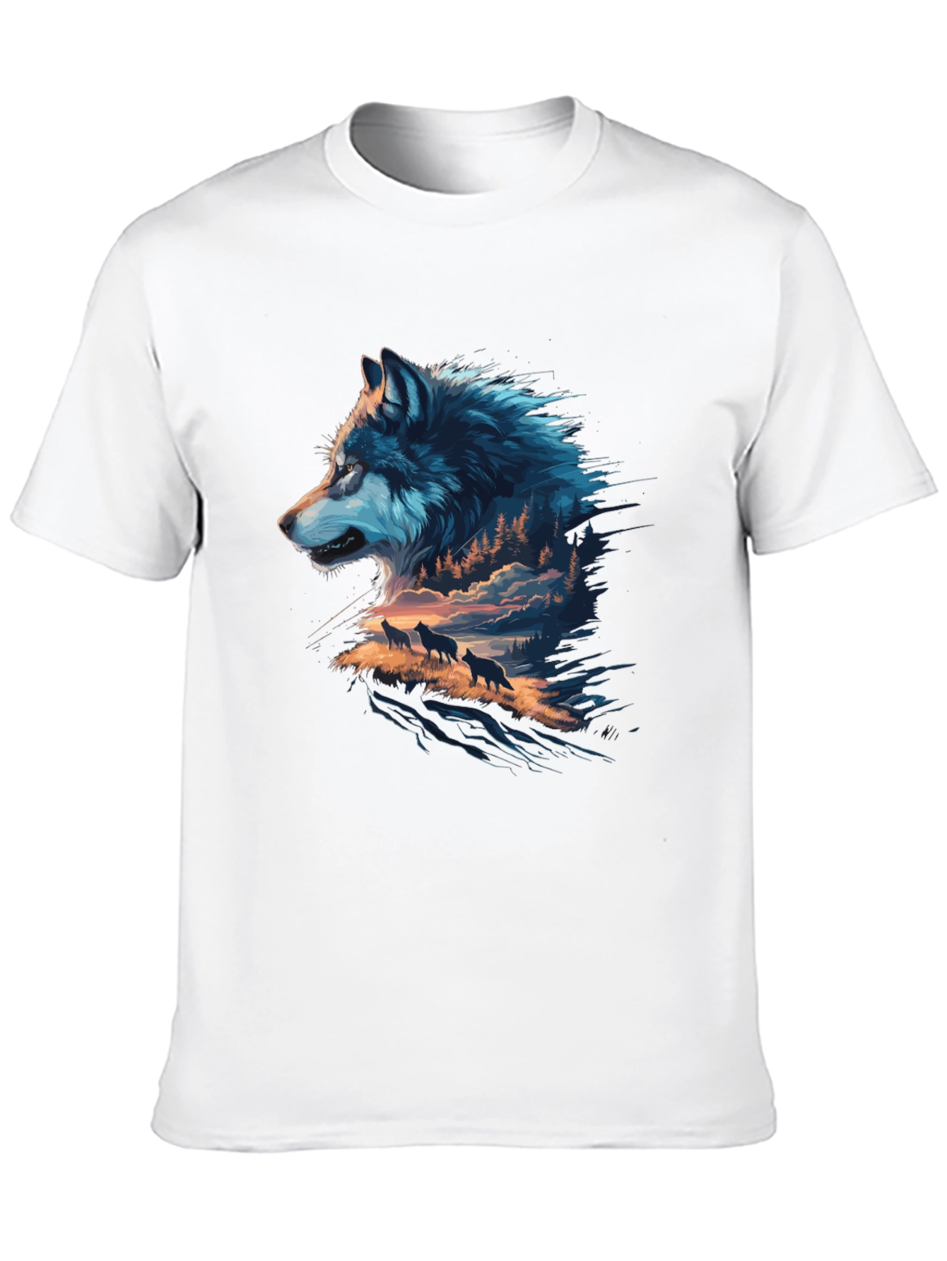 Black Wolf Pack Graphic Black T-Shirt view 10