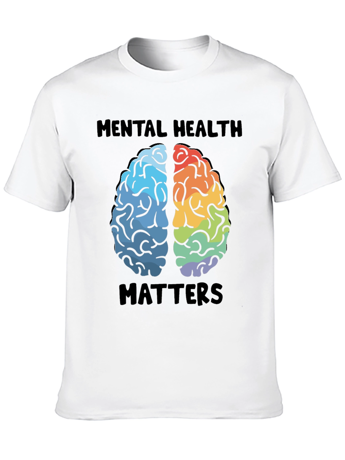 Black Mental Health Matters Brain Graphic T-Shirt view 10