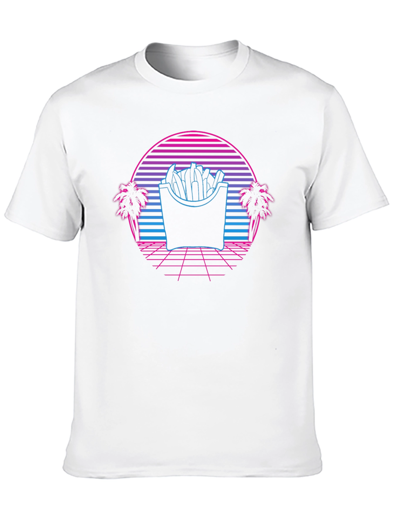 Black Retro Fries T-Shirt - Synthwave Graphic Tee view 10