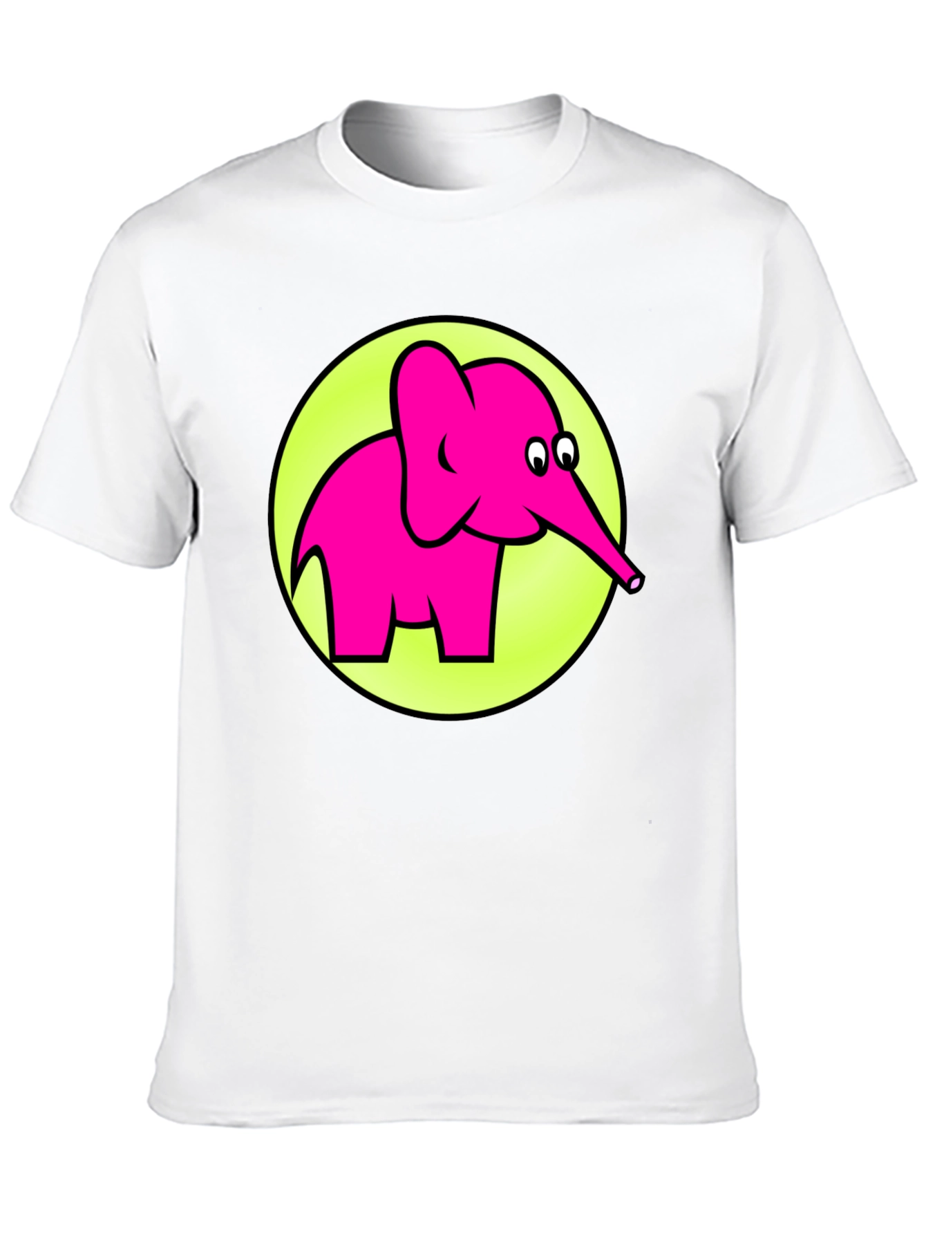 Black Pink Elephant Graphic T-Shirt - Men's Casual Tee view 10