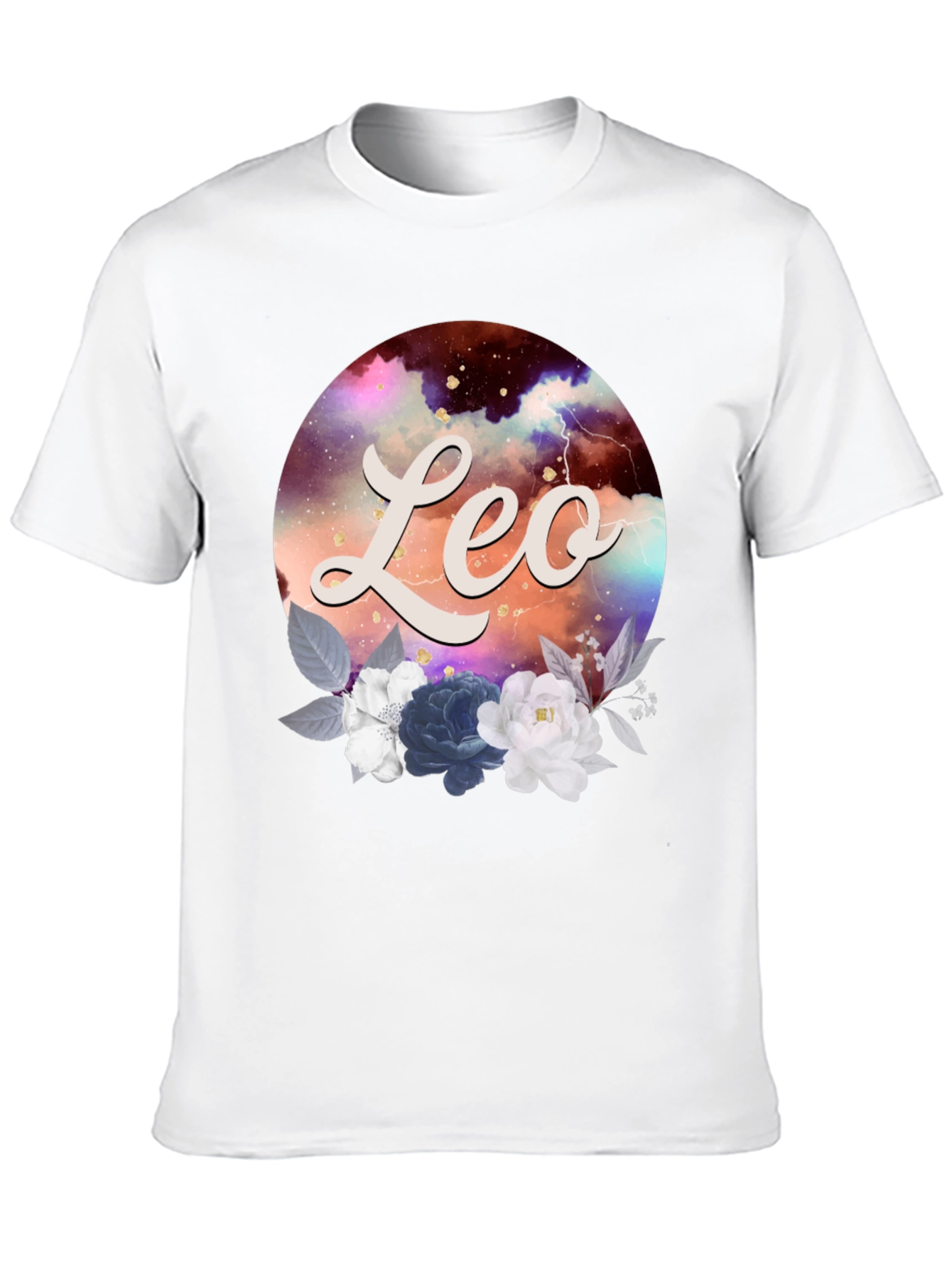 Black Leo Zodiac Floral T-Shirt view 10
