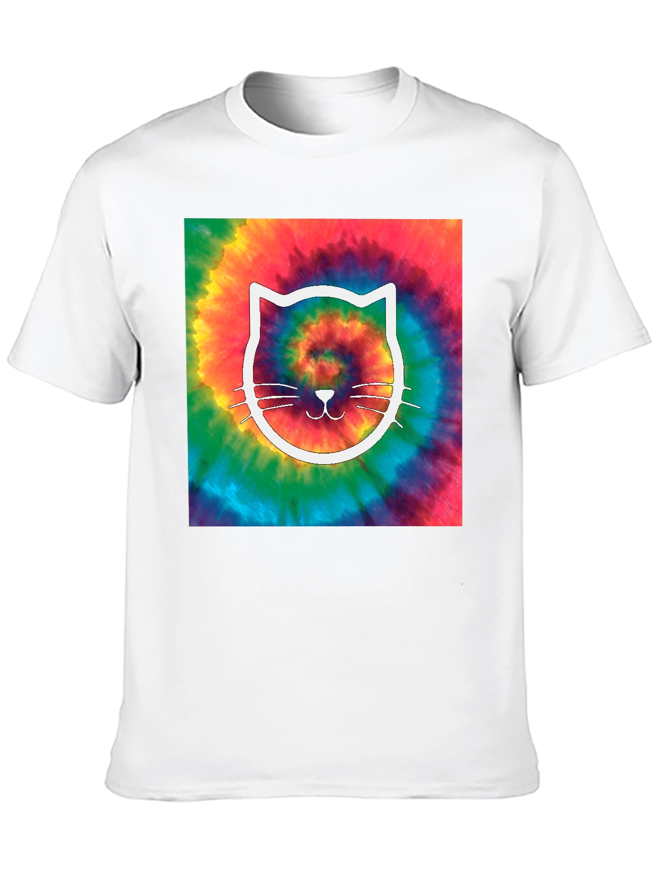 Black Tie-Dye Cat Graphic Tee view 10