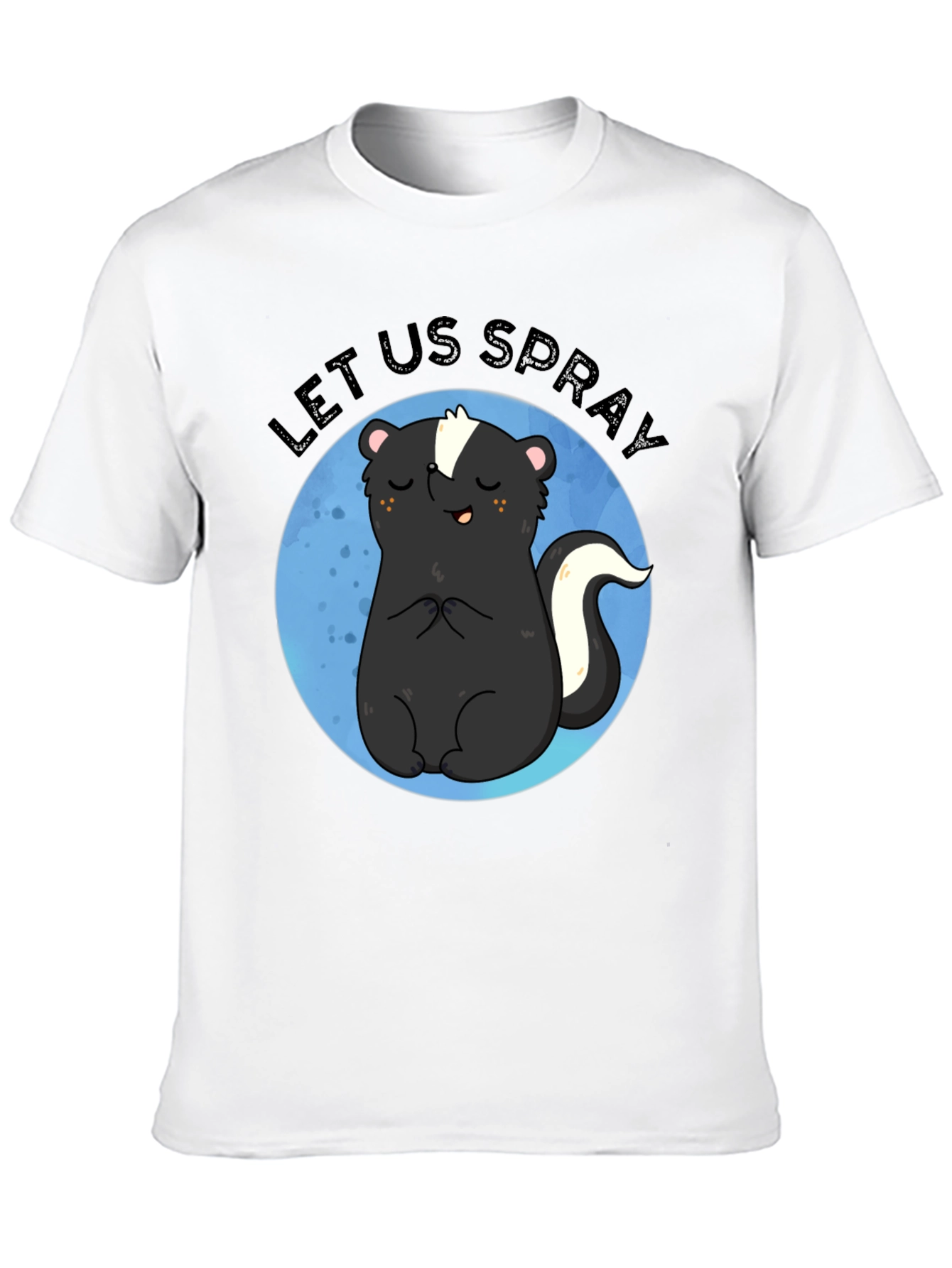 Black Let Us Spray Funny Skunk T-Shirt view 10
