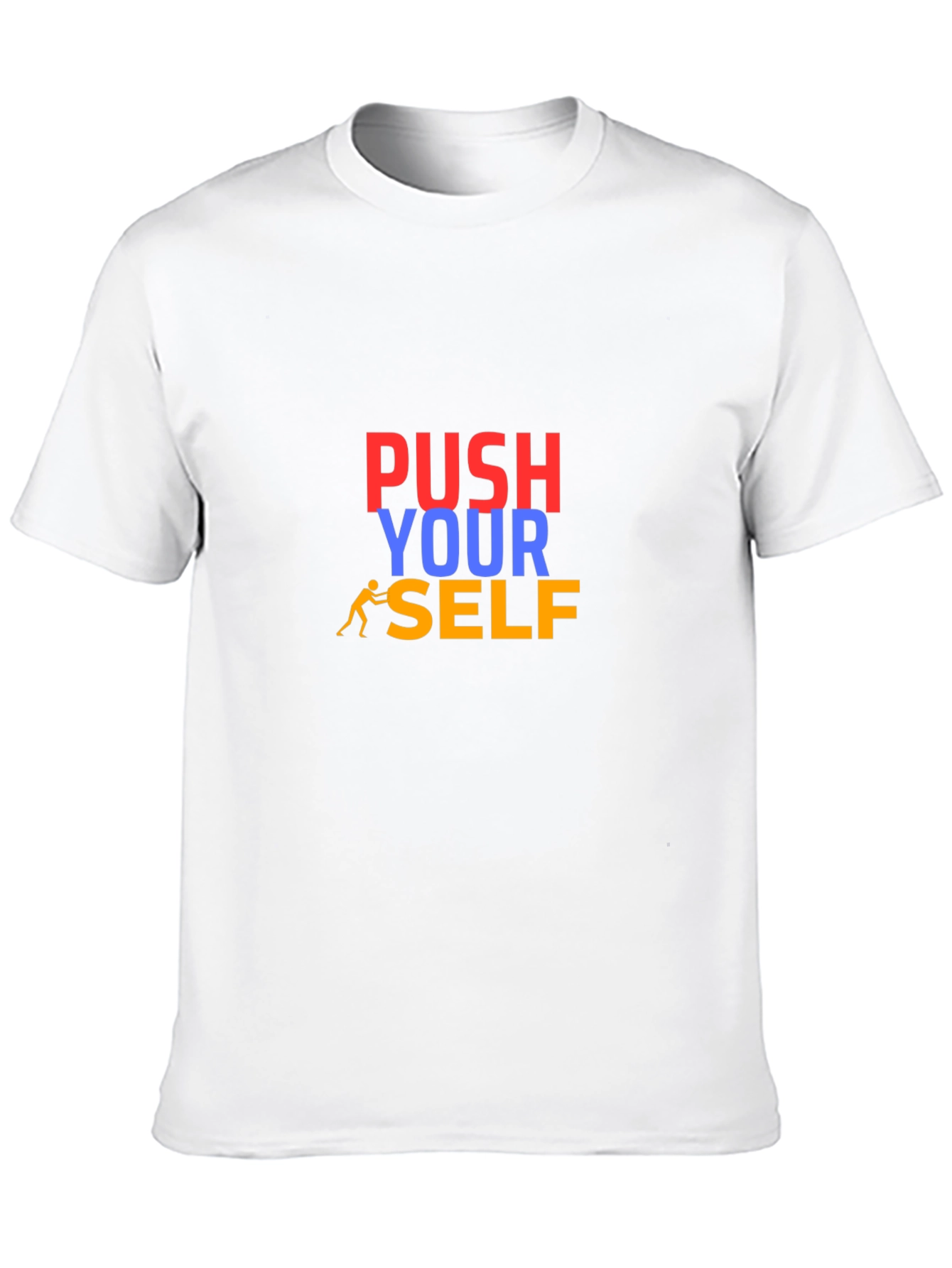 Black Push Yourself T-Shirt - Motivational Design view 10