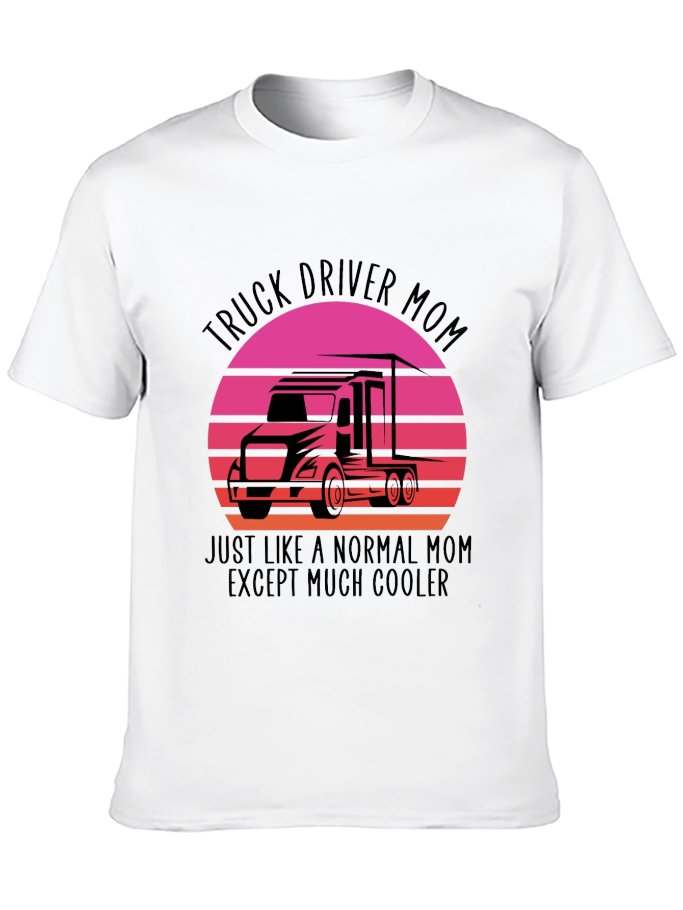 Black Truck Driver Mom Graphic Tee - Cool Mom Shirt view 10