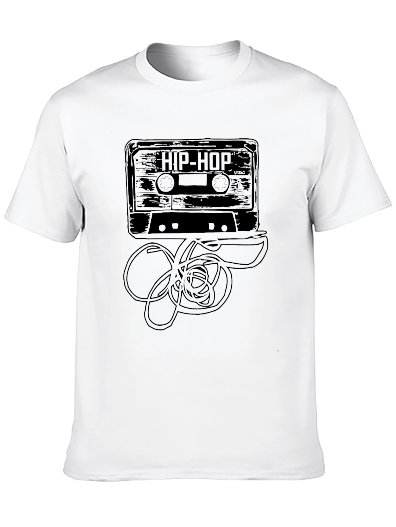 Black Hip Hop Cassette Tape Graphic T-Shirt view 10