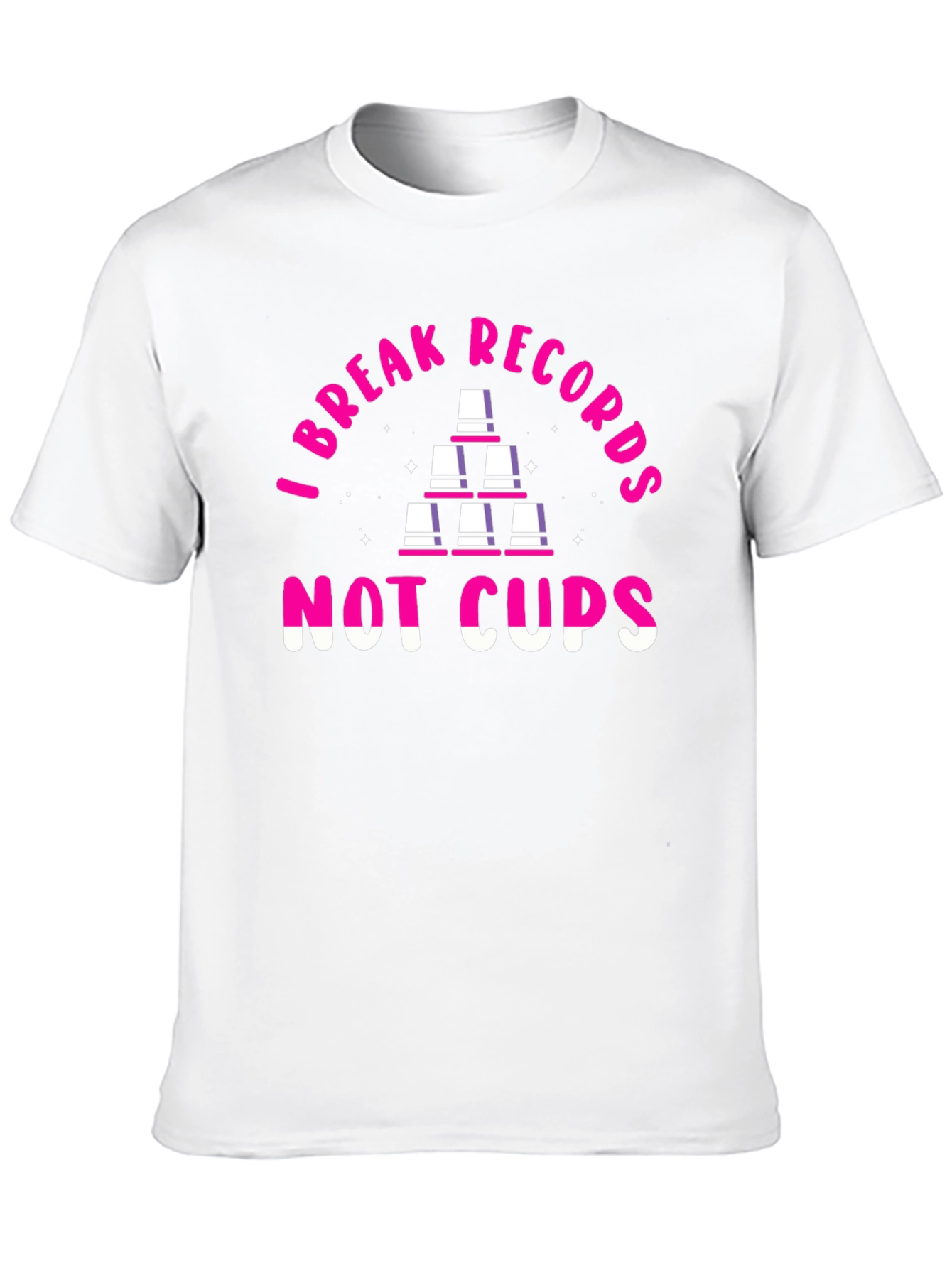 Black I Break Records Not Cups T-Shirt view 10