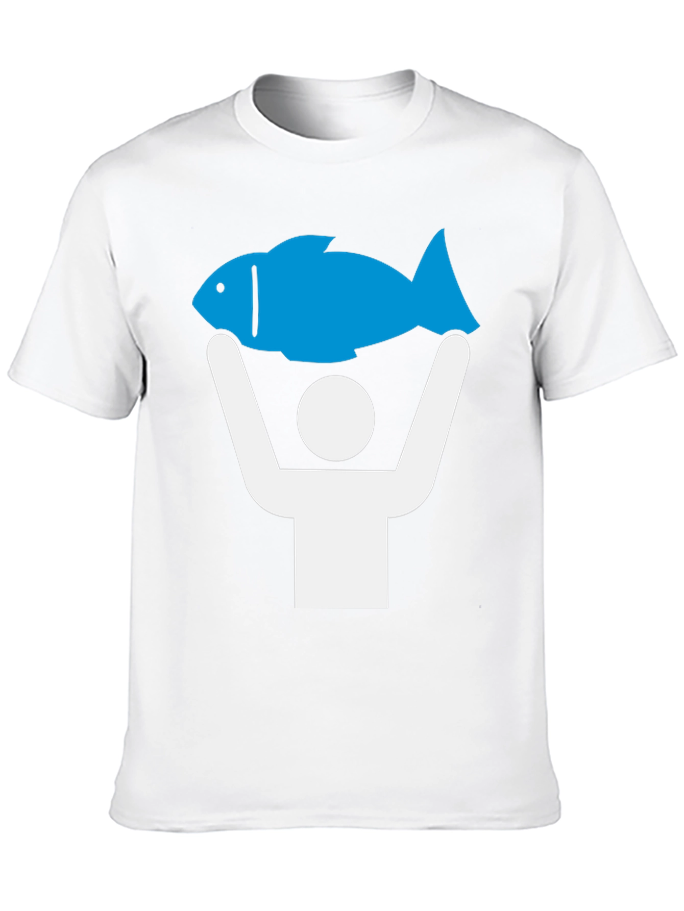 Black Funny Fish Catch T-Shirt - Blue Graphic Tee view 10