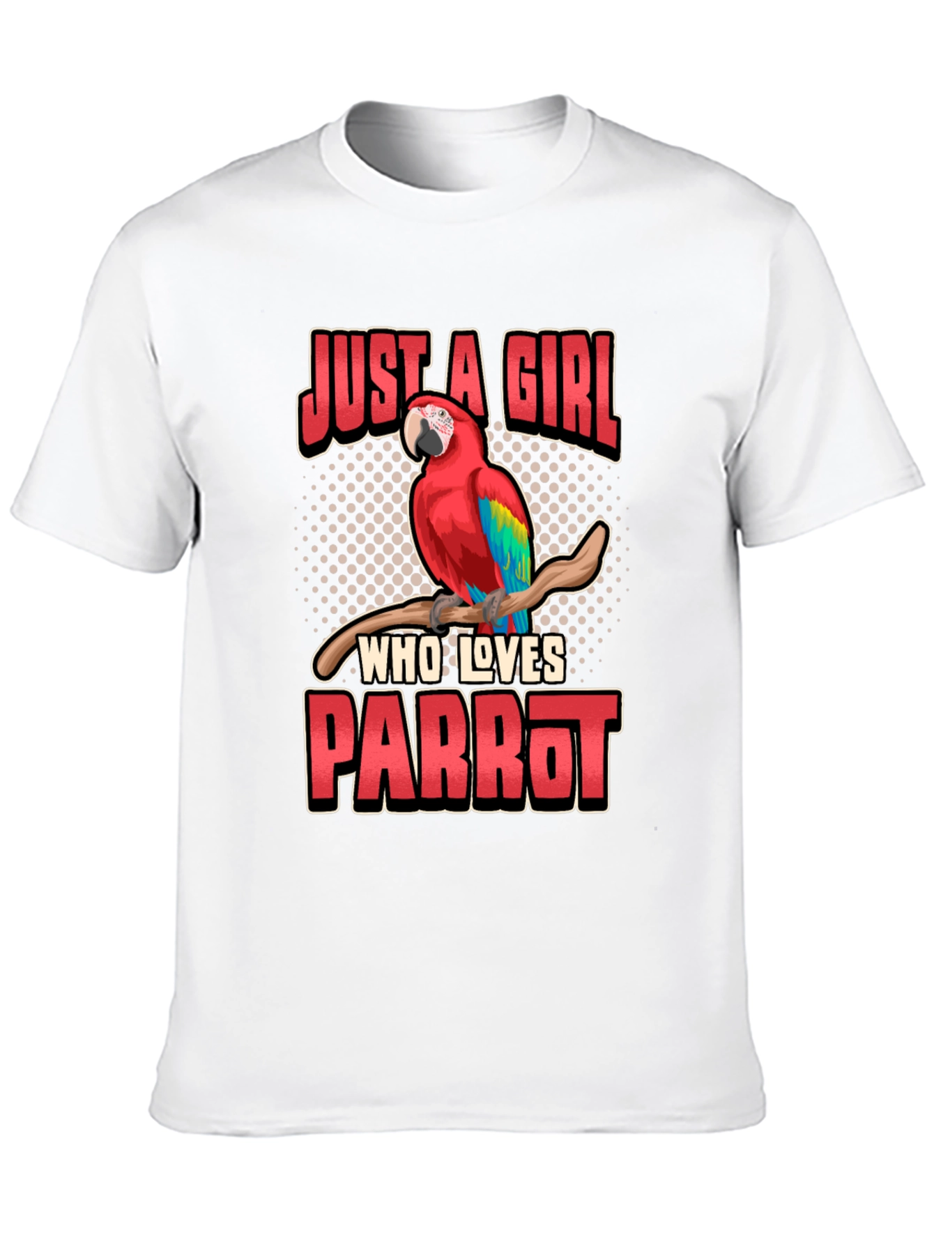 Black Just A Girl Who Loves Parrot T-Shirt view 10