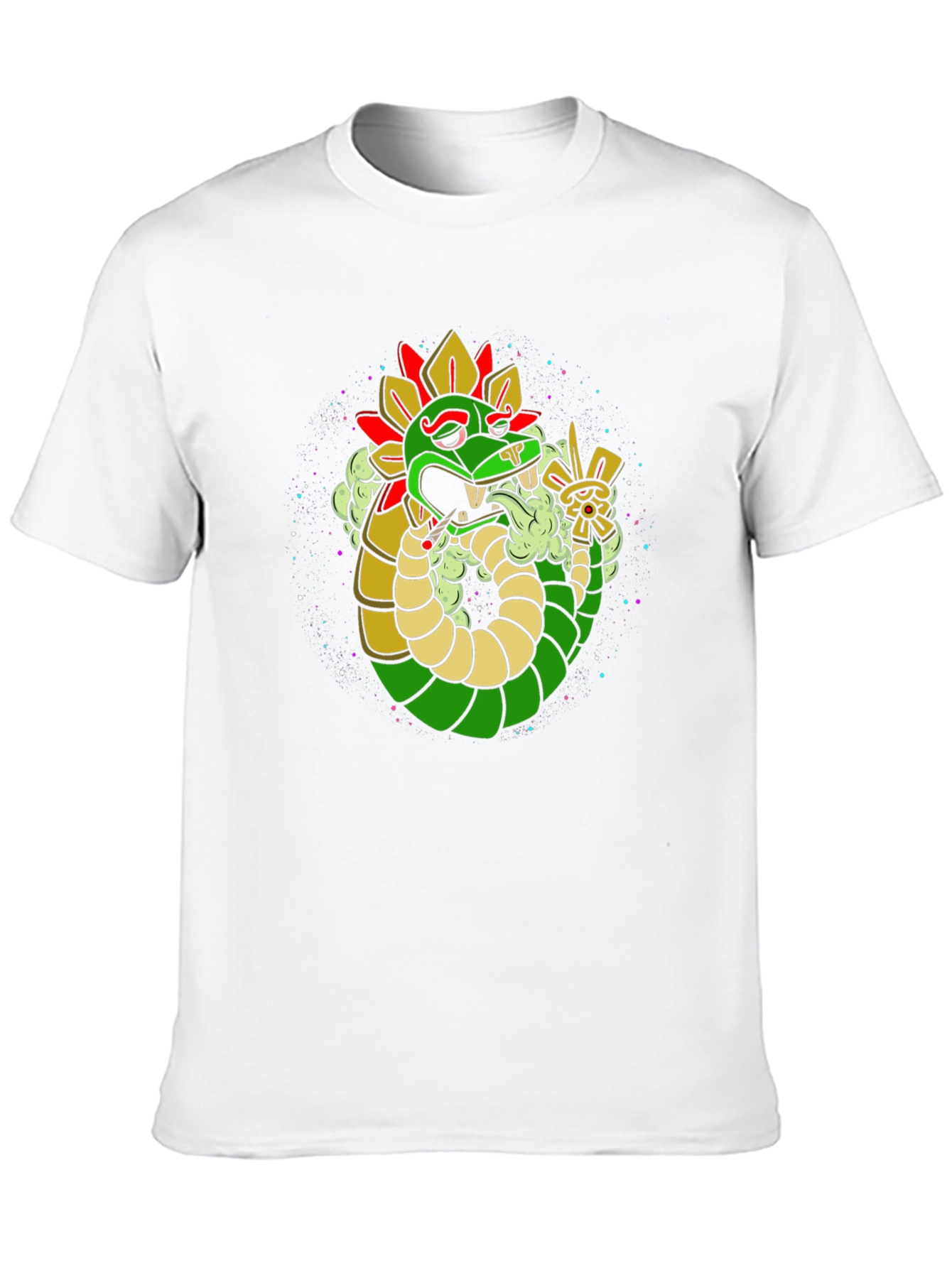 Black Aztec Serpent Tee - Cool Graphic T-Shirt view 10