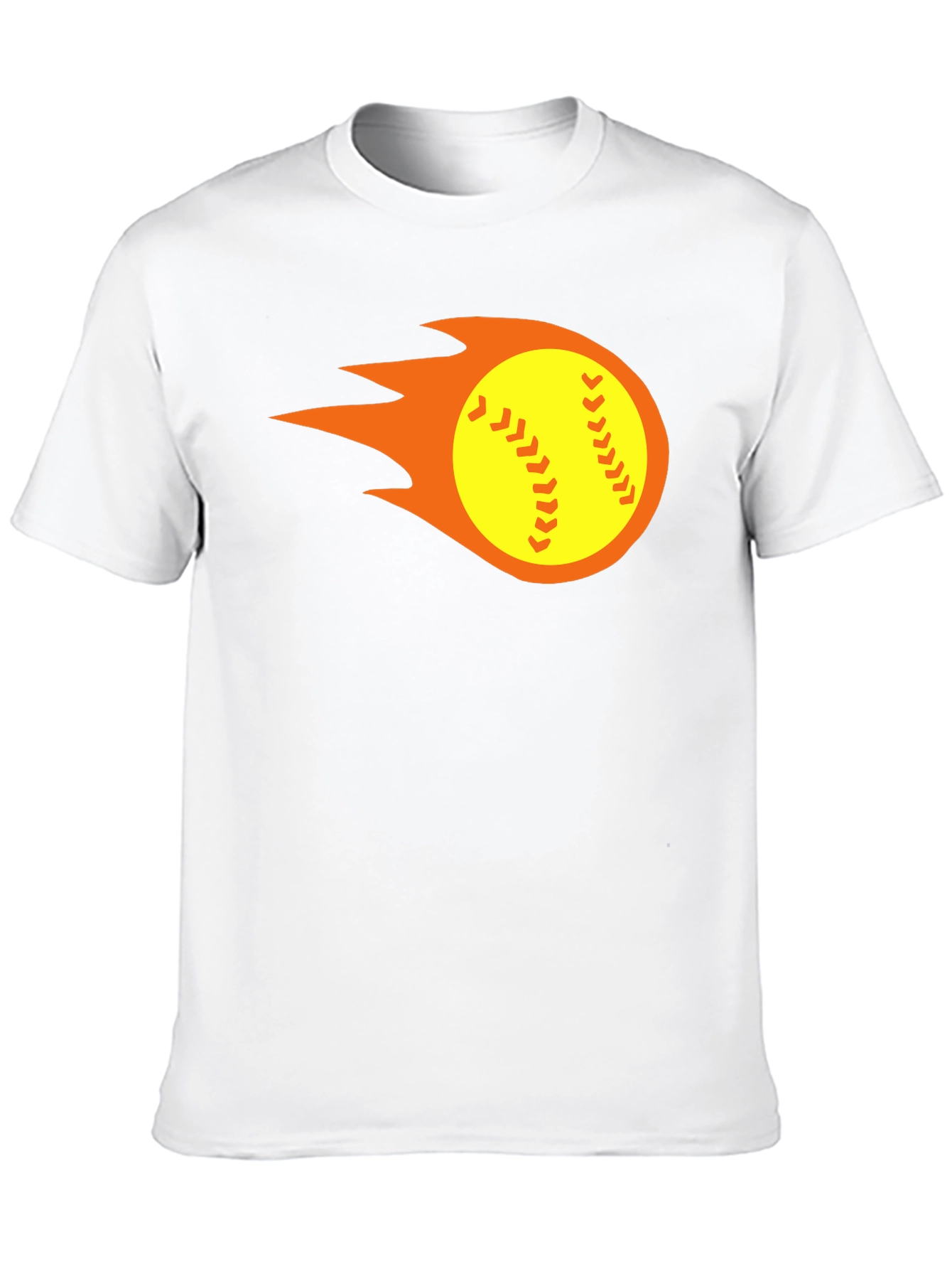 Black Flaming Softball Graphic Tee - Black T-Shirt view 10