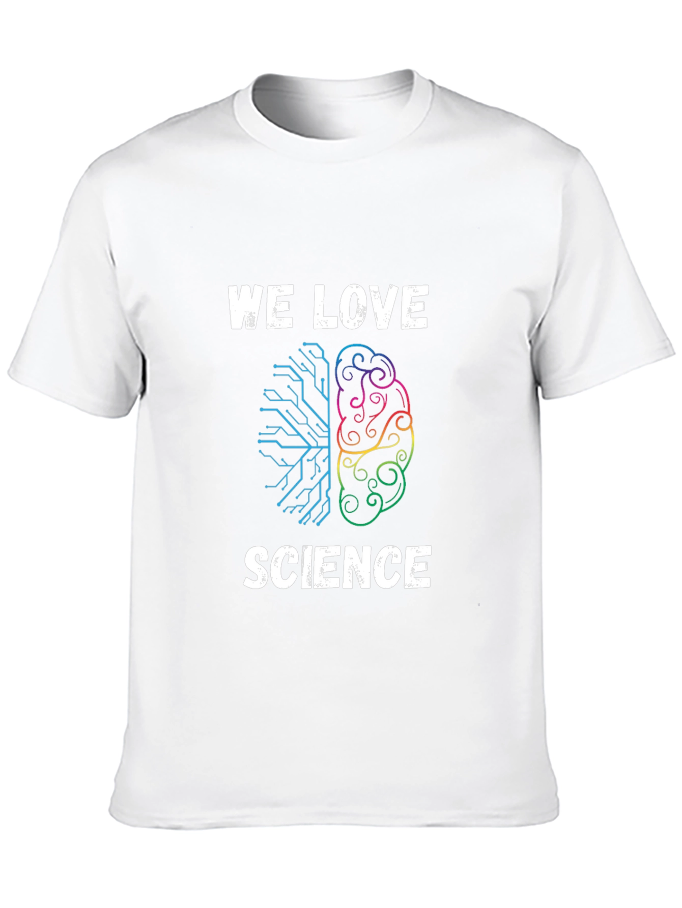 Black We Love Science Brain T-Shirt view 10