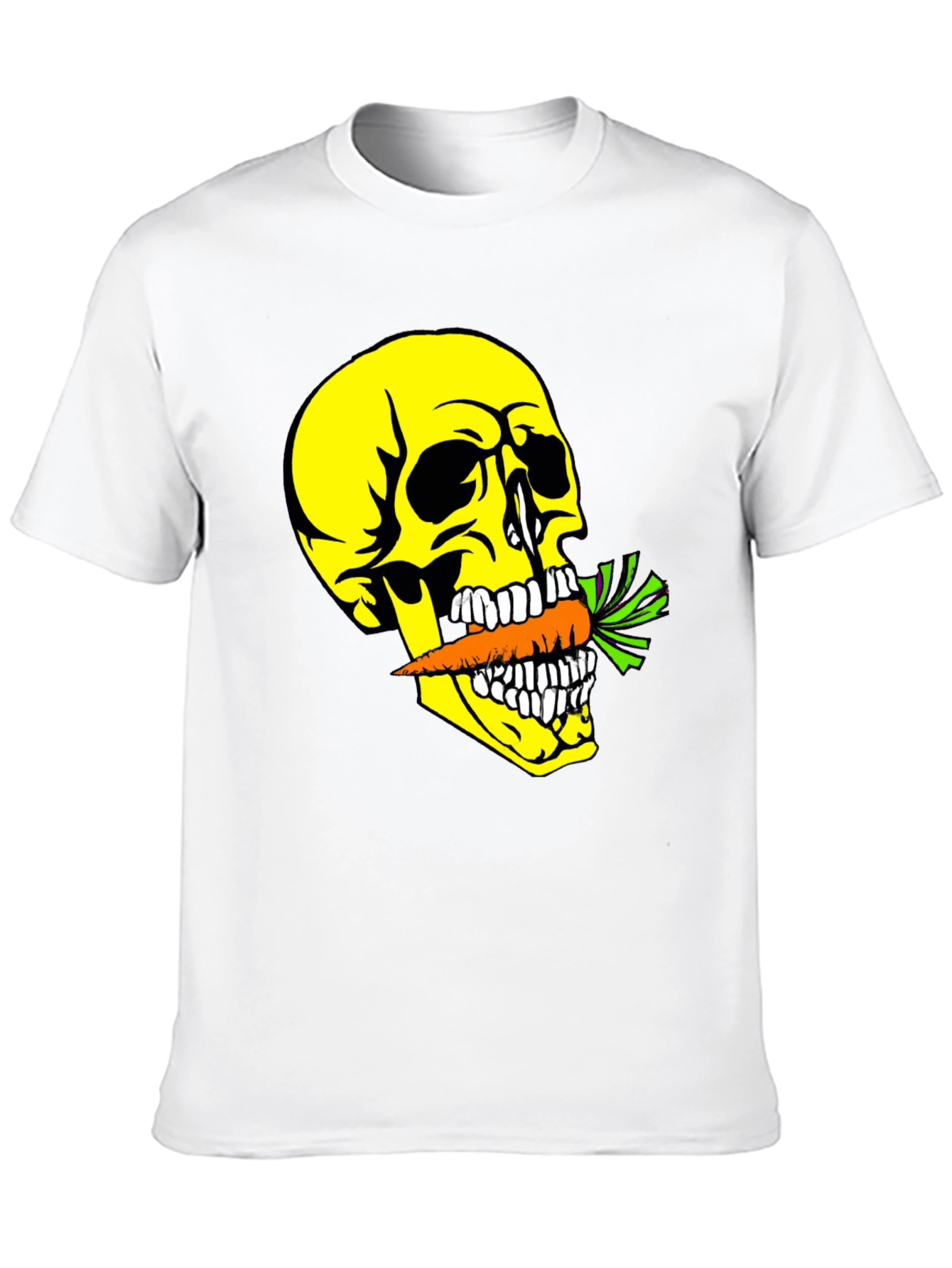 Black Skull with Carrot T-Shirt - Graphic Print Tee view 10