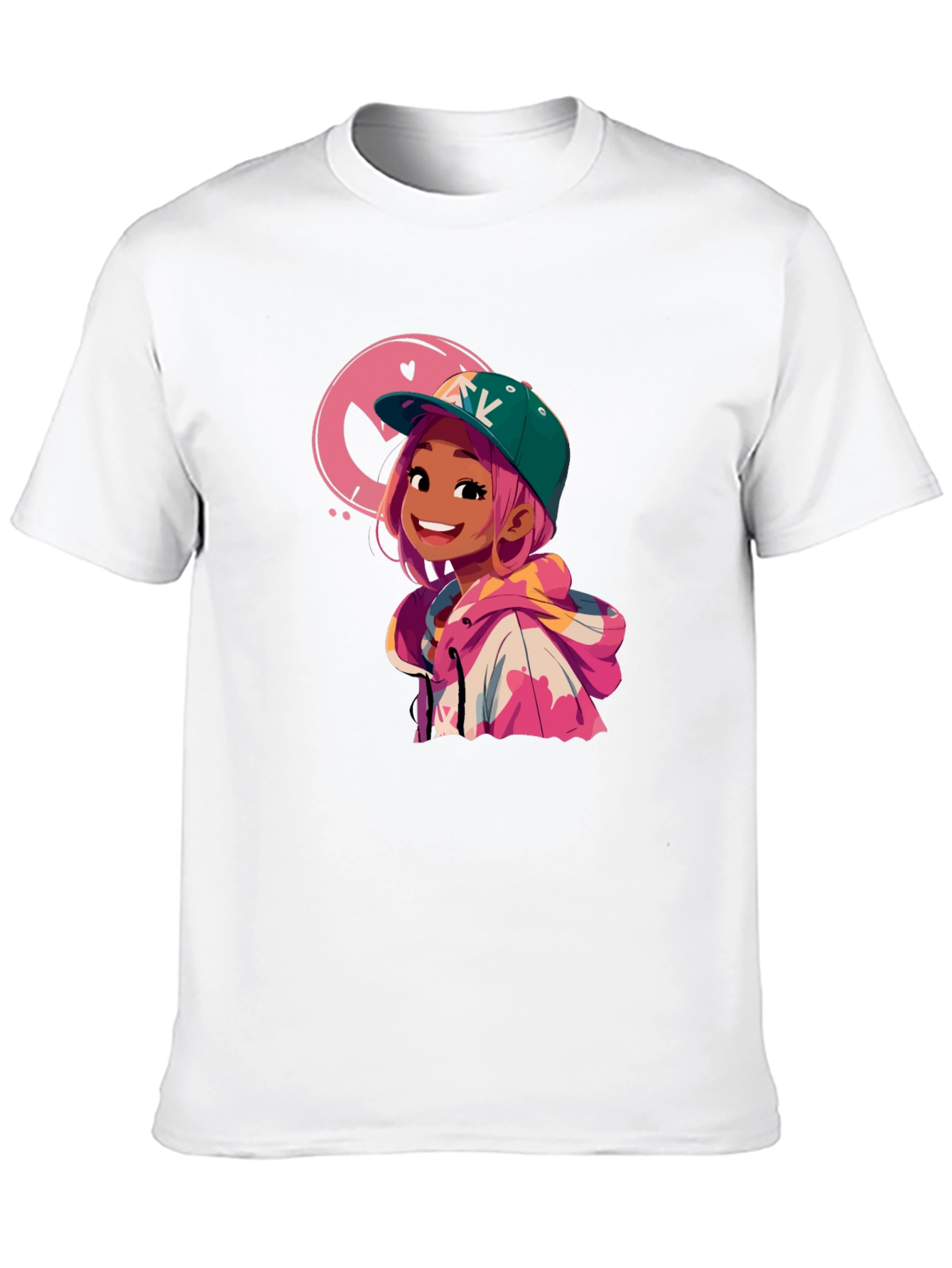 Black Cartoon Girl Graphic Black T-Shirt view 10