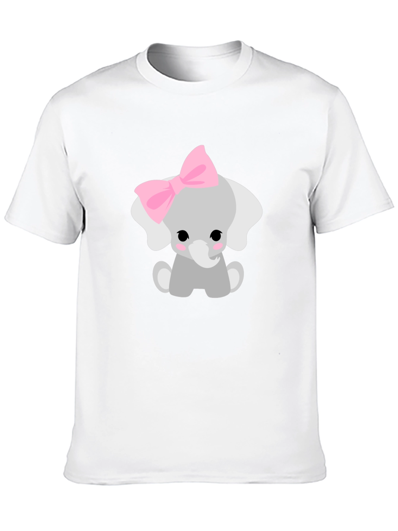 Black Cute Elephant Bow T-Shirt - Unisex Soft Cotton Tee view 10