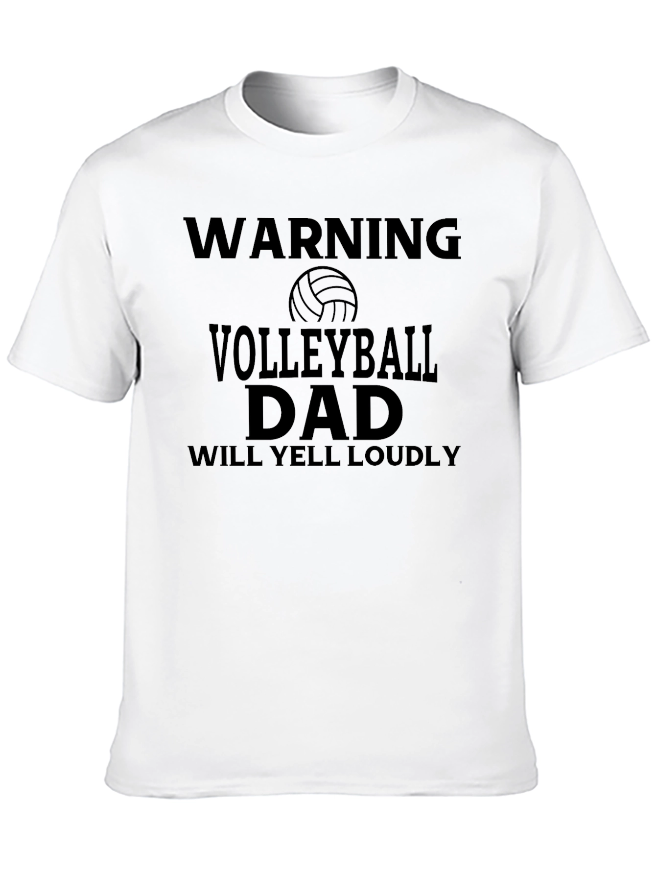 Black Volleyball Dad Warning T-Shirt - Loudly Yelling Supporter view 10