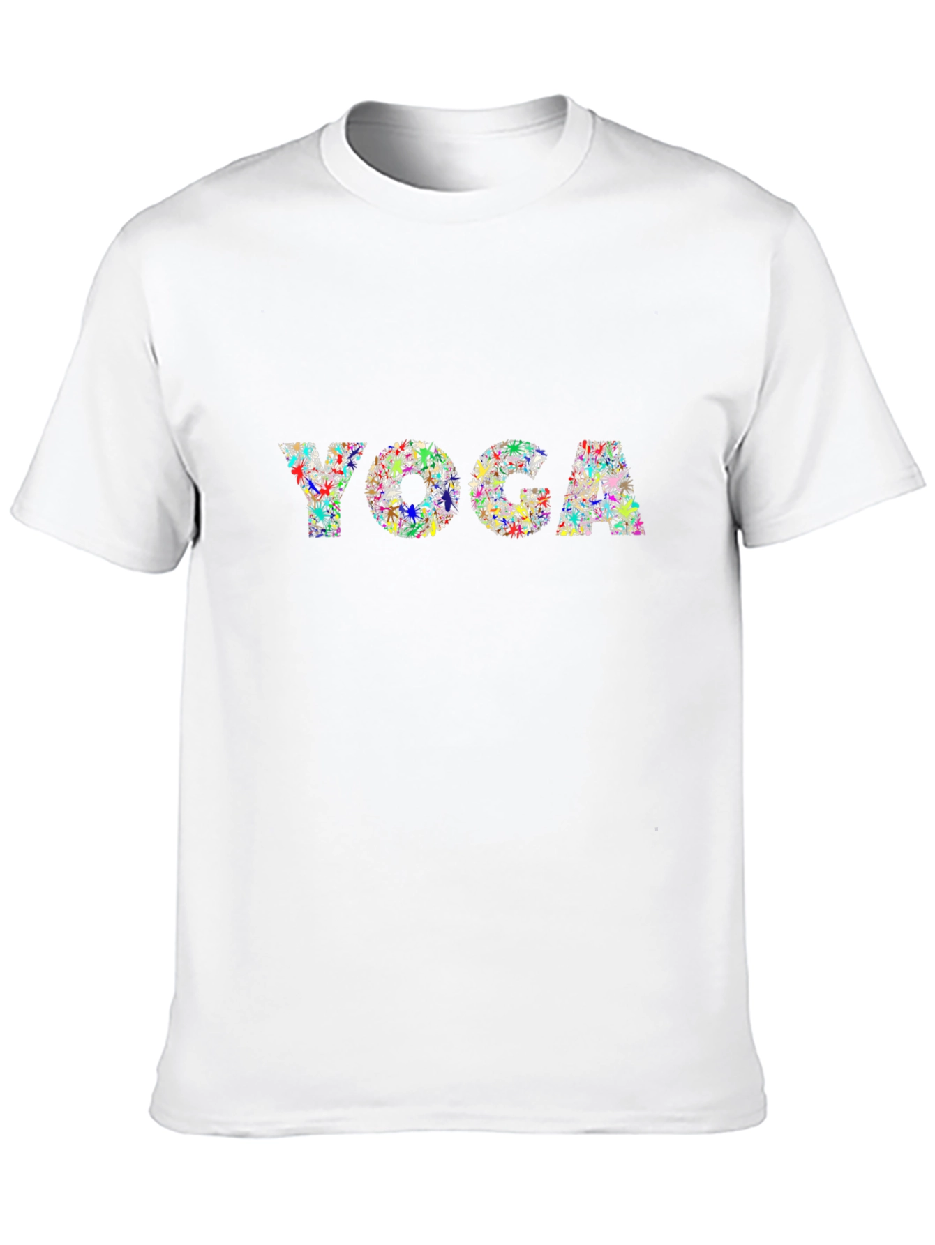 Black Yoga T-Shirt Colorful Print Unisex view 10