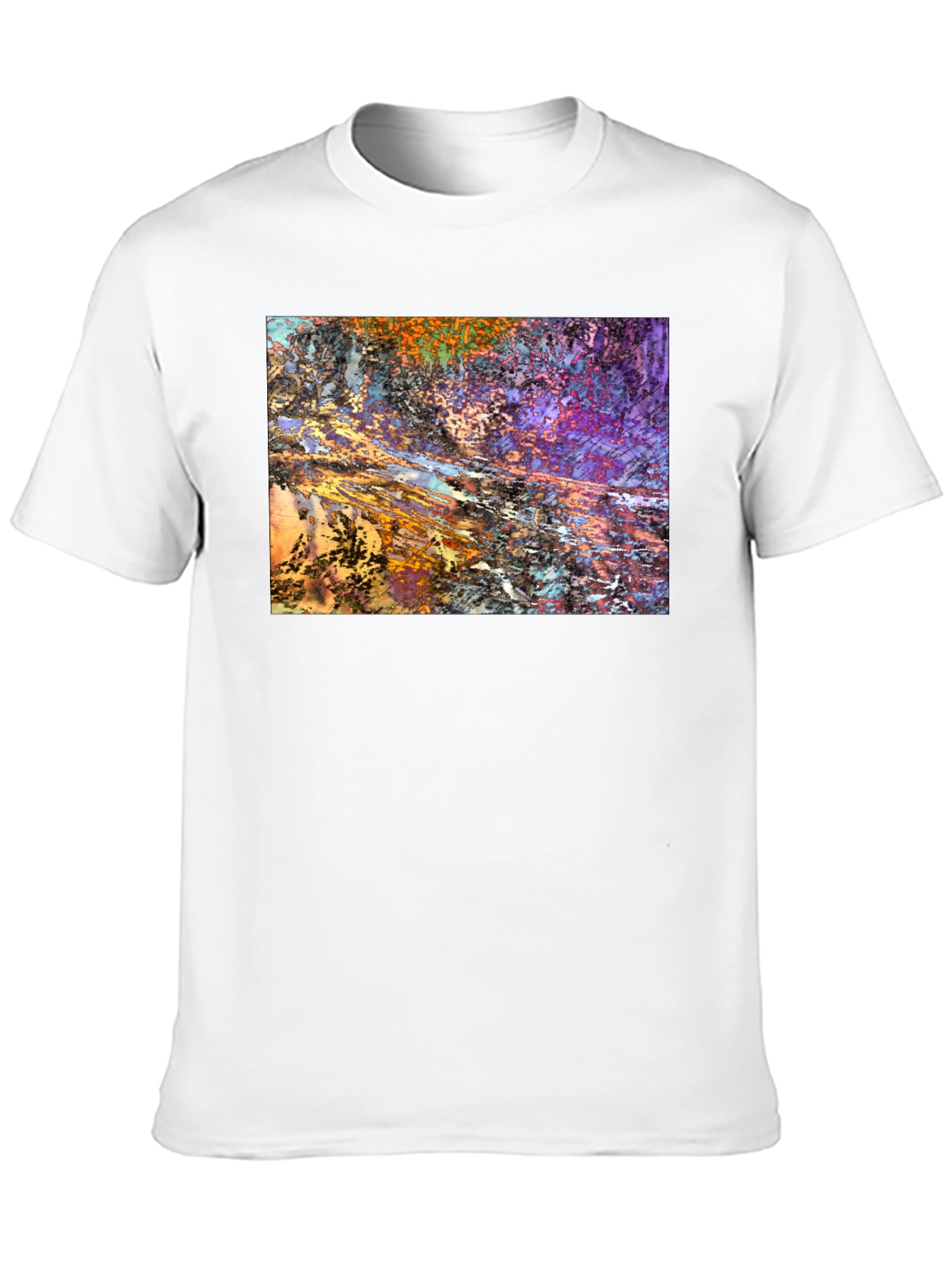 Black Abstract Art Print Black T-Shirt view 10