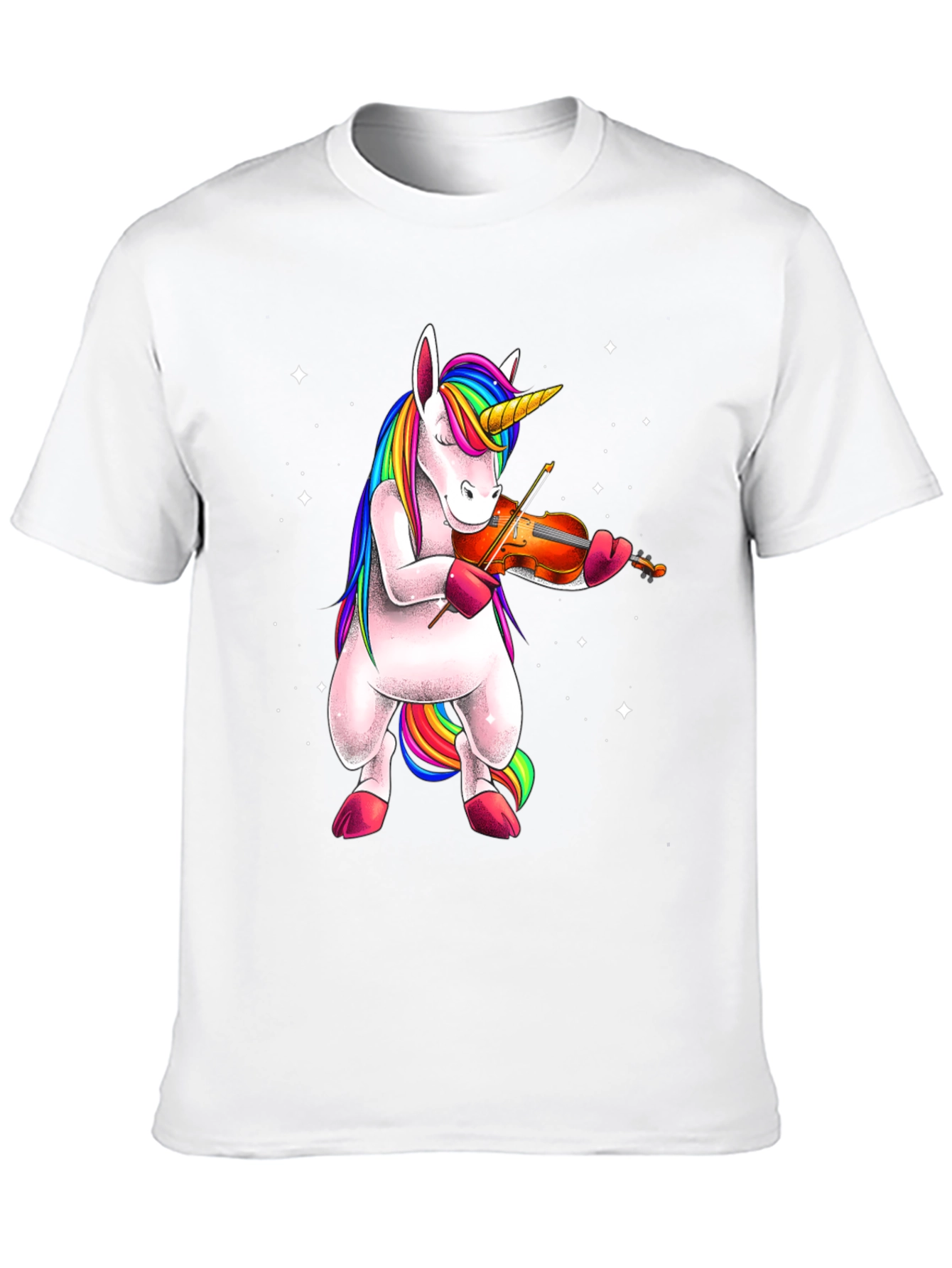 Black Unicorn Playing Violin T-Shirt - Black view 10