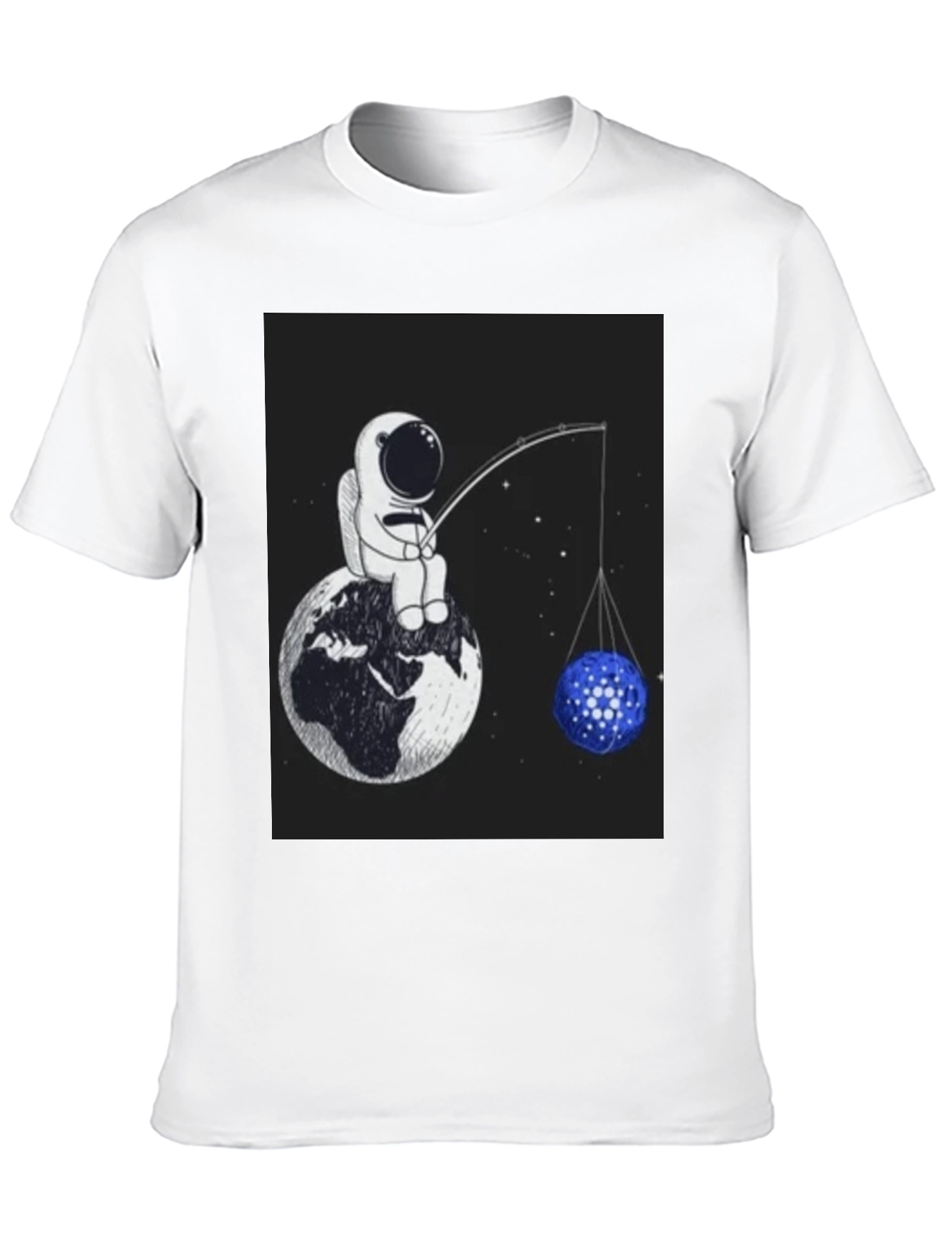 Black Astronaut Fishing T-Shirt - Unique Space Design view 10