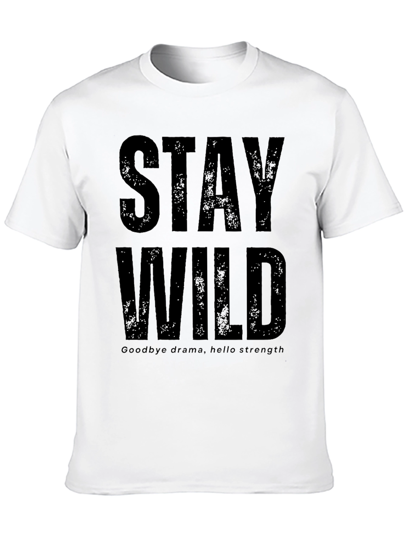 Black Stay Wild Graphic Print T-Shirt view 10