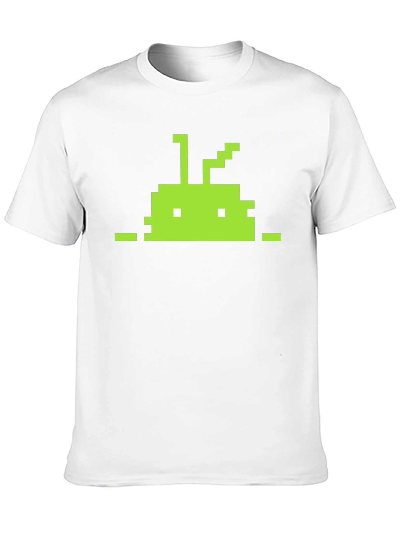 Black Pixelated Android Robot Black T-Shirt view 10