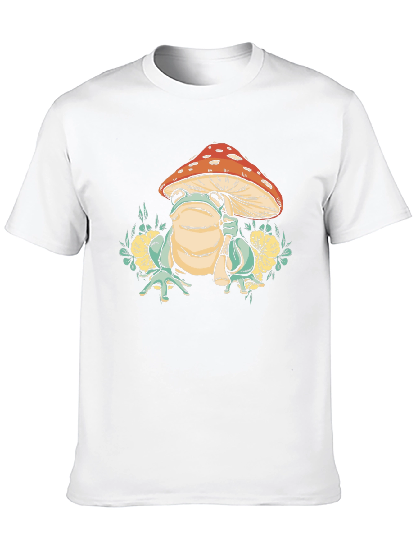 Black Mushroom Frog Graphic Tee view 10