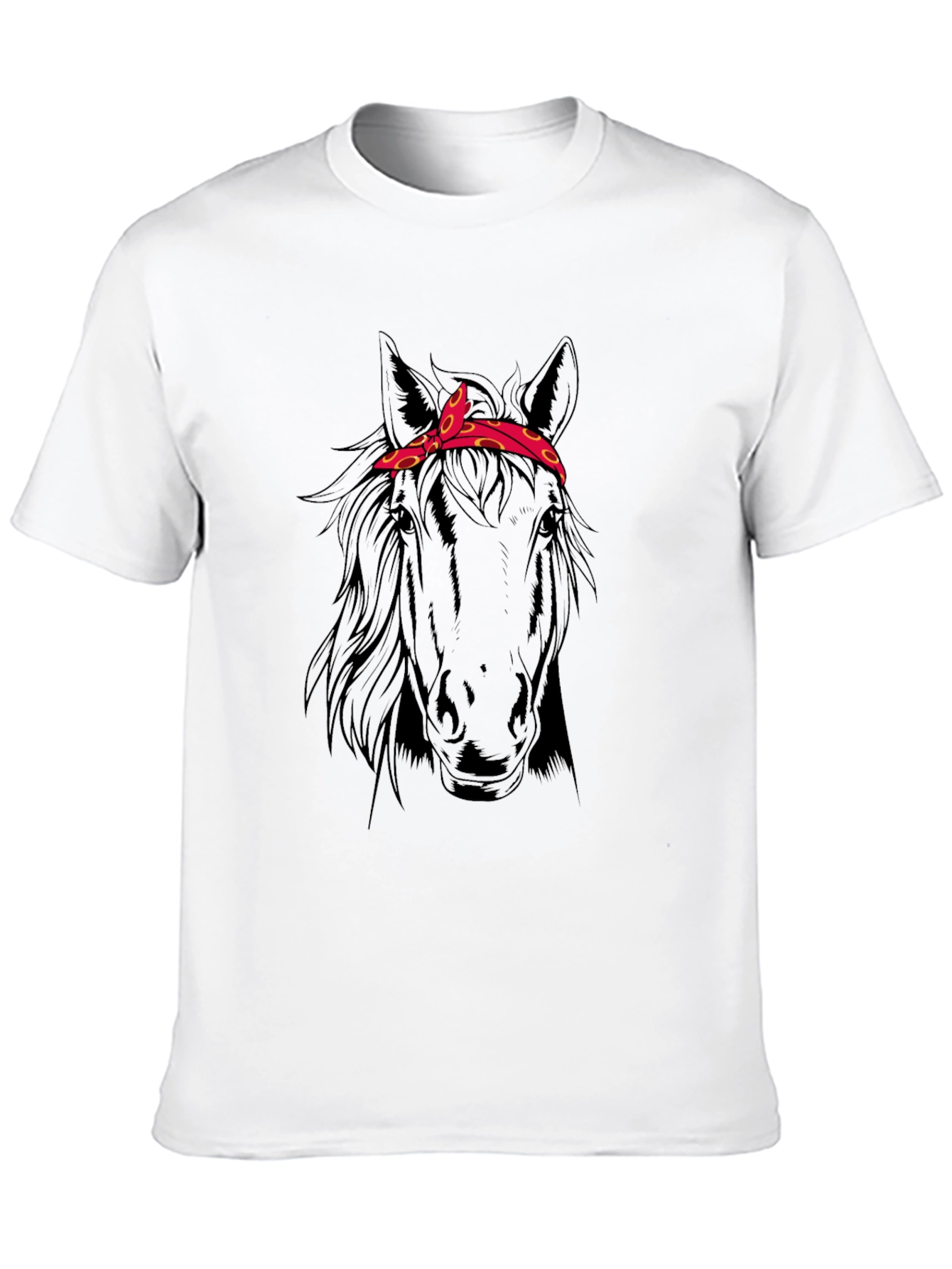 Black Horse Head Bandana T-Shirt - Black view 10