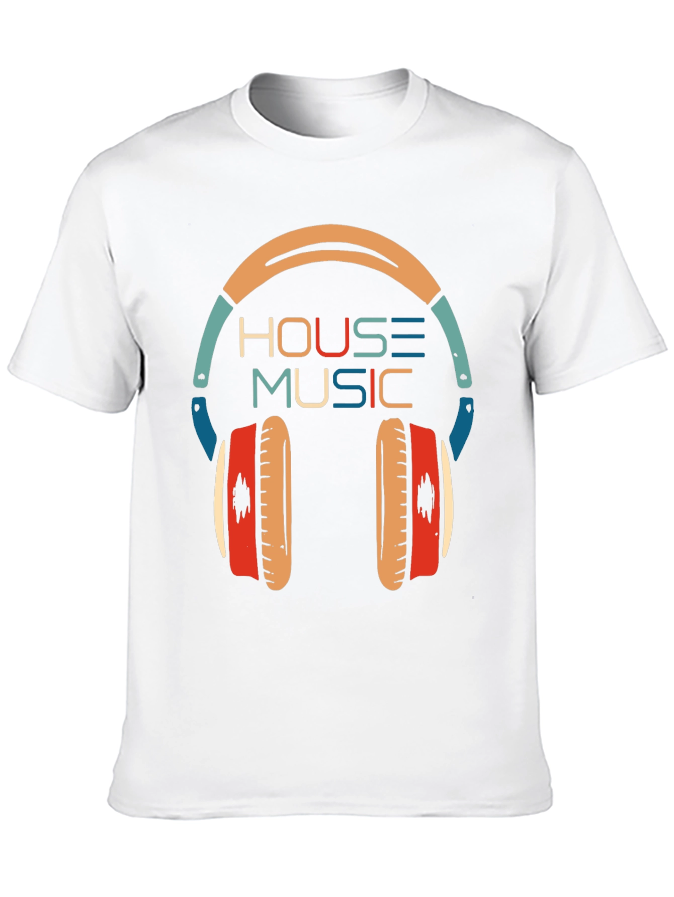 Black House Music Headphone Graphic T-Shirt view 10