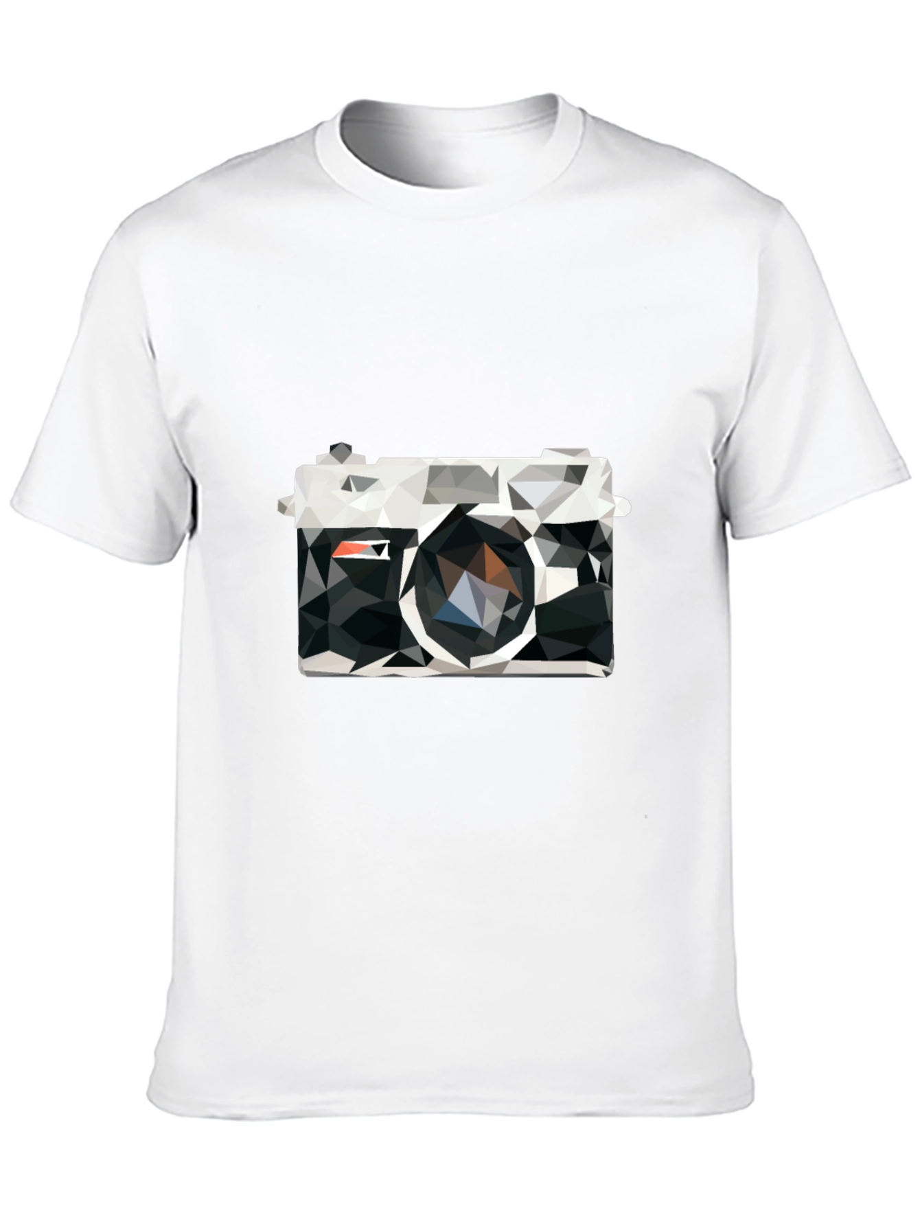 Black Geometric Camera Print Black T-Shirt view 10